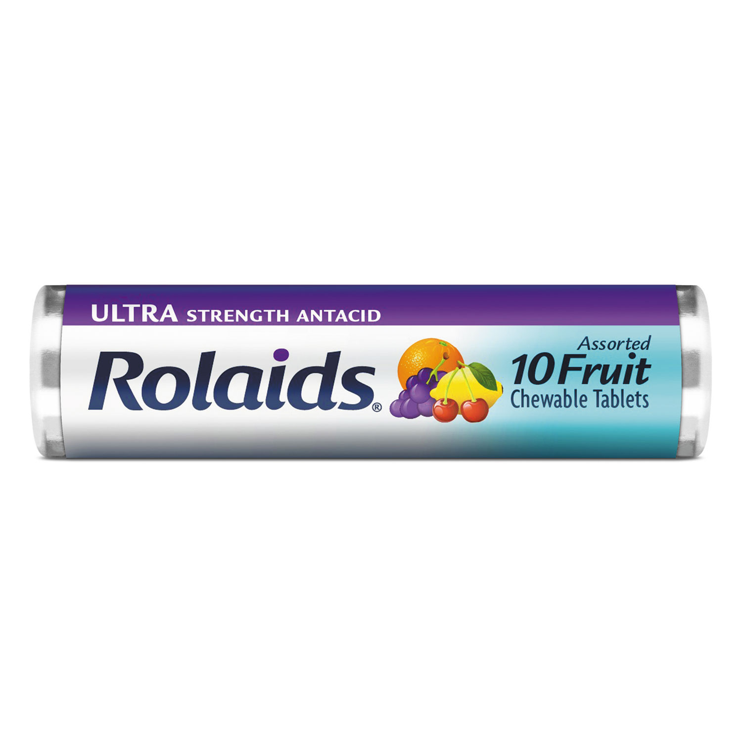  Rolaids R10049 Ultra Strength Antacid Chewable Tablets, Assorted Fruit, 10/Roll, 12 Roll/Box (LILR10049) 