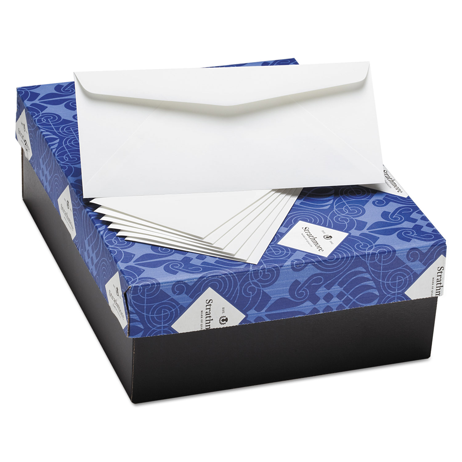 Writing 25% Cotton Business Envelopes, #10, Bankers Flap, Gummed Closure, 4.13 x 9.5, Bright White, 500/Box
