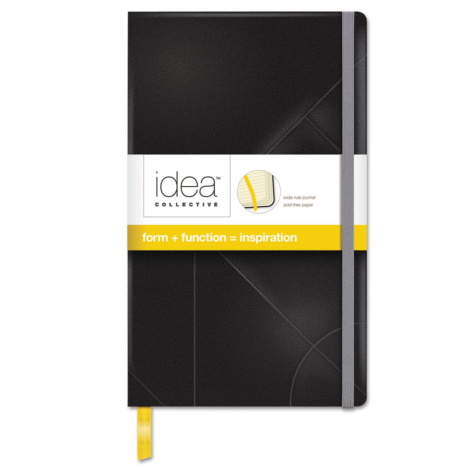 TOPS 56872 Idea Collective Journal, 1 Subject, Wide/Legal Rule, Black Cover, 8.25 x 5, 120 Sheets (TOP56872) 