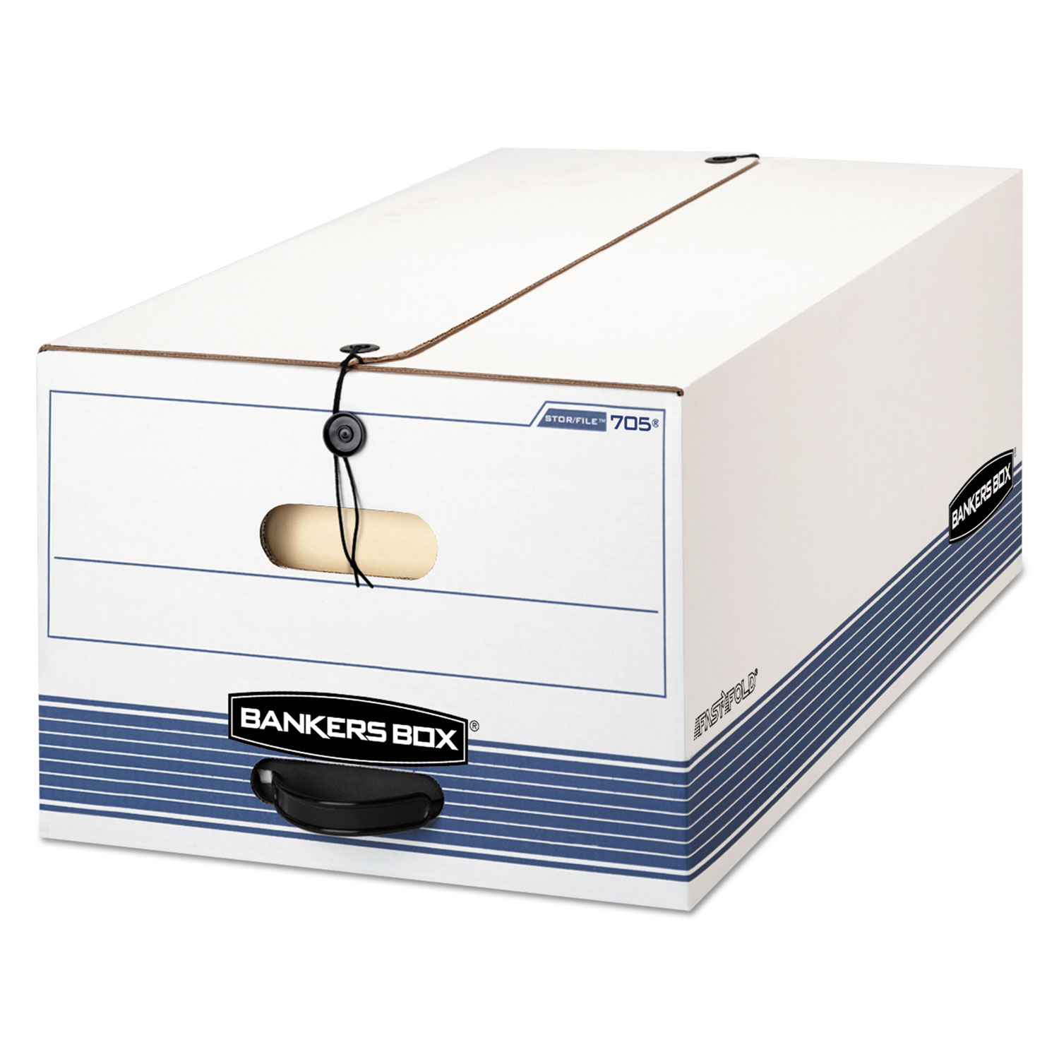  Bankers Box 0070503 STOR/FILE Medium-Duty Strength Storage Boxes, Legal Files, 15.25 x 19.75 x 10.75, White/Blue, 4/Carton (FEL0070503) 