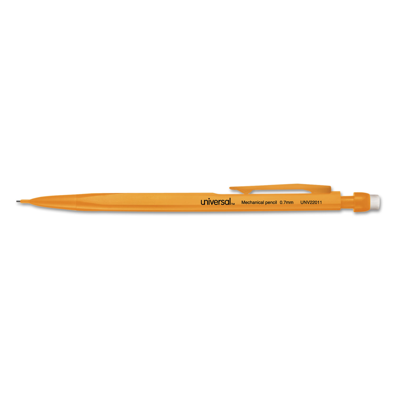  Universal UNV22011 Mechanical Pencil, 0.7 mm, HB (#2.5), Black Lead, Yellow Barrel, Dozen (UNV22011) 