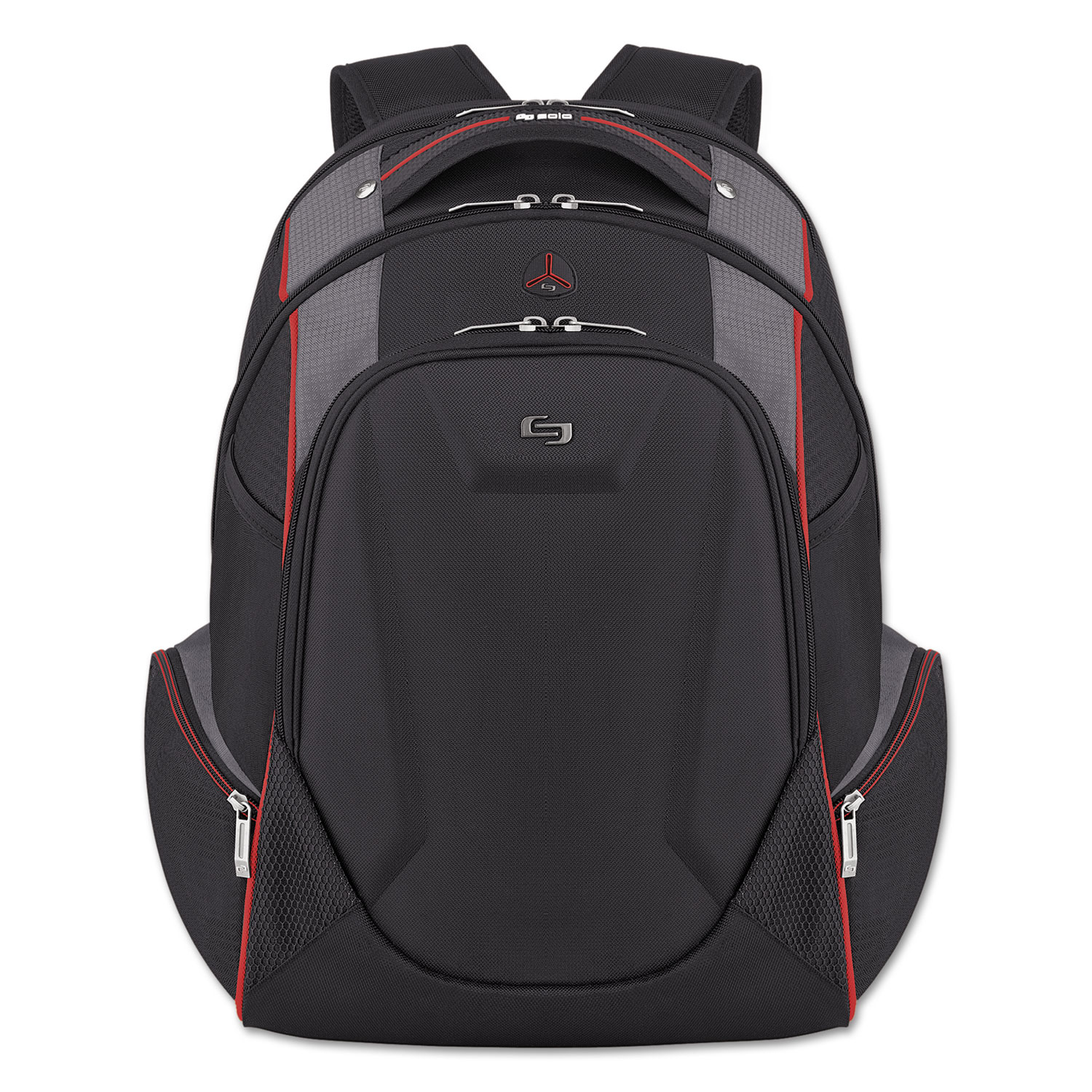 Launch Laptop Backpack, 17.3", 12 1/2 x 8 x 19 1/2, Black/Gray/Red