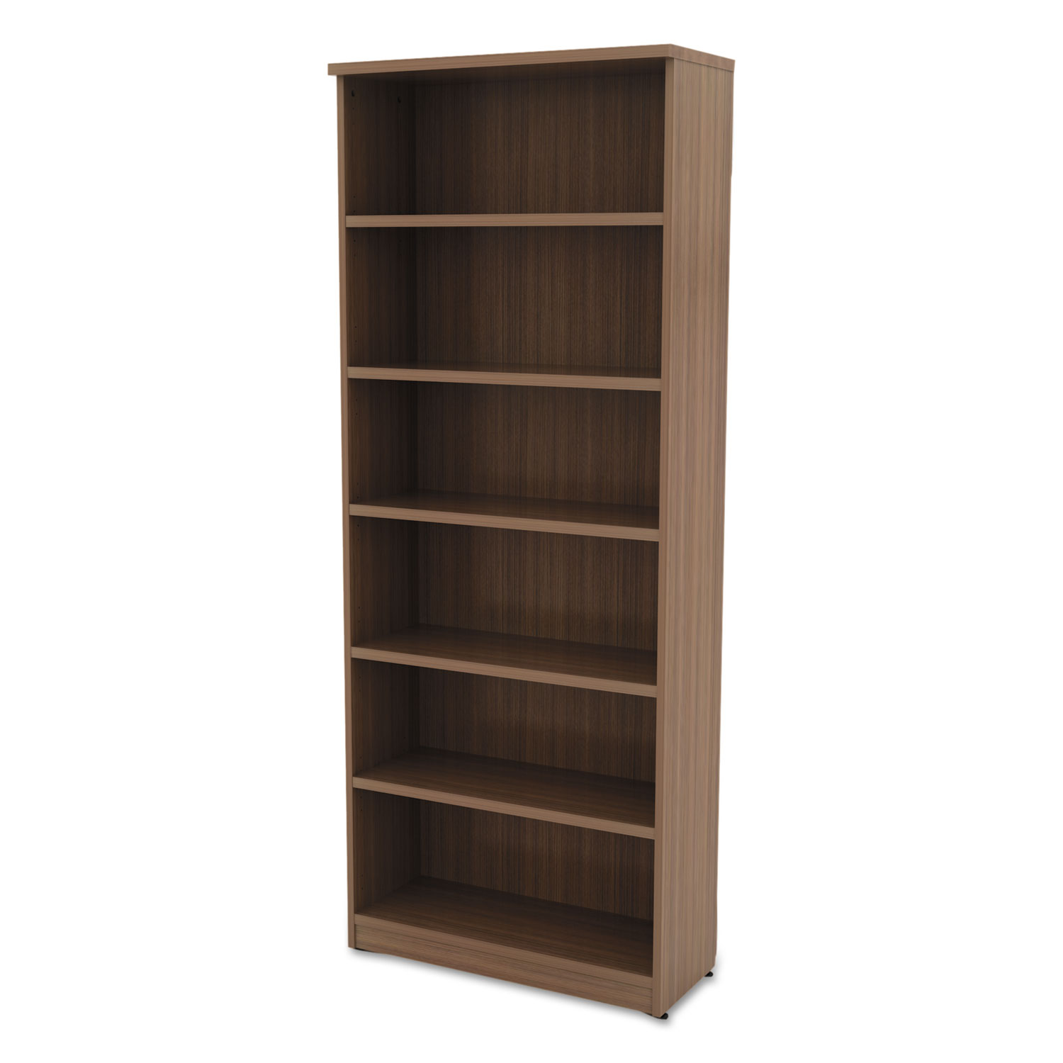 Alera Valencia Series Bookcase, Six-Shelf, 31 3/4w x 14d x 80 3/8h, Mod Walnut