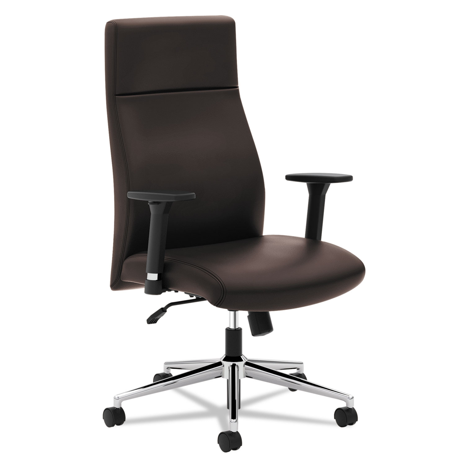 VL108 Executive High-Back Chair, Brown Leather