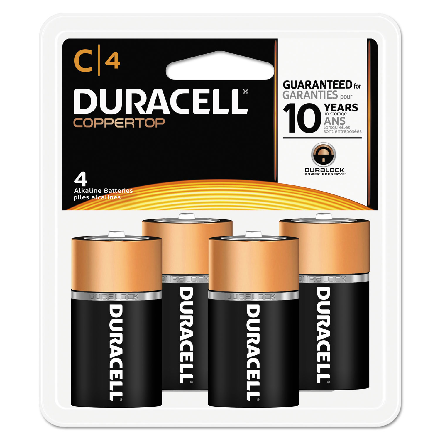 CopperTop Alkaline Batteries, C, 4/PK