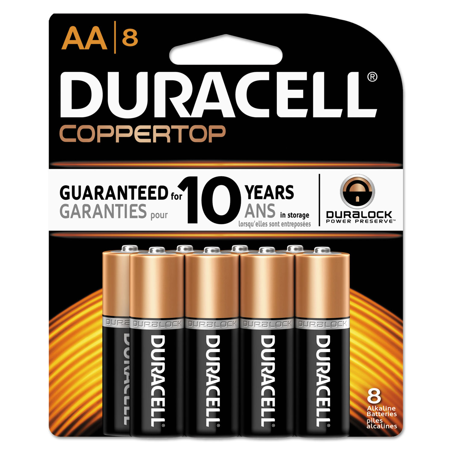 CopperTop Alkaline Batteries, AA, 8/PK