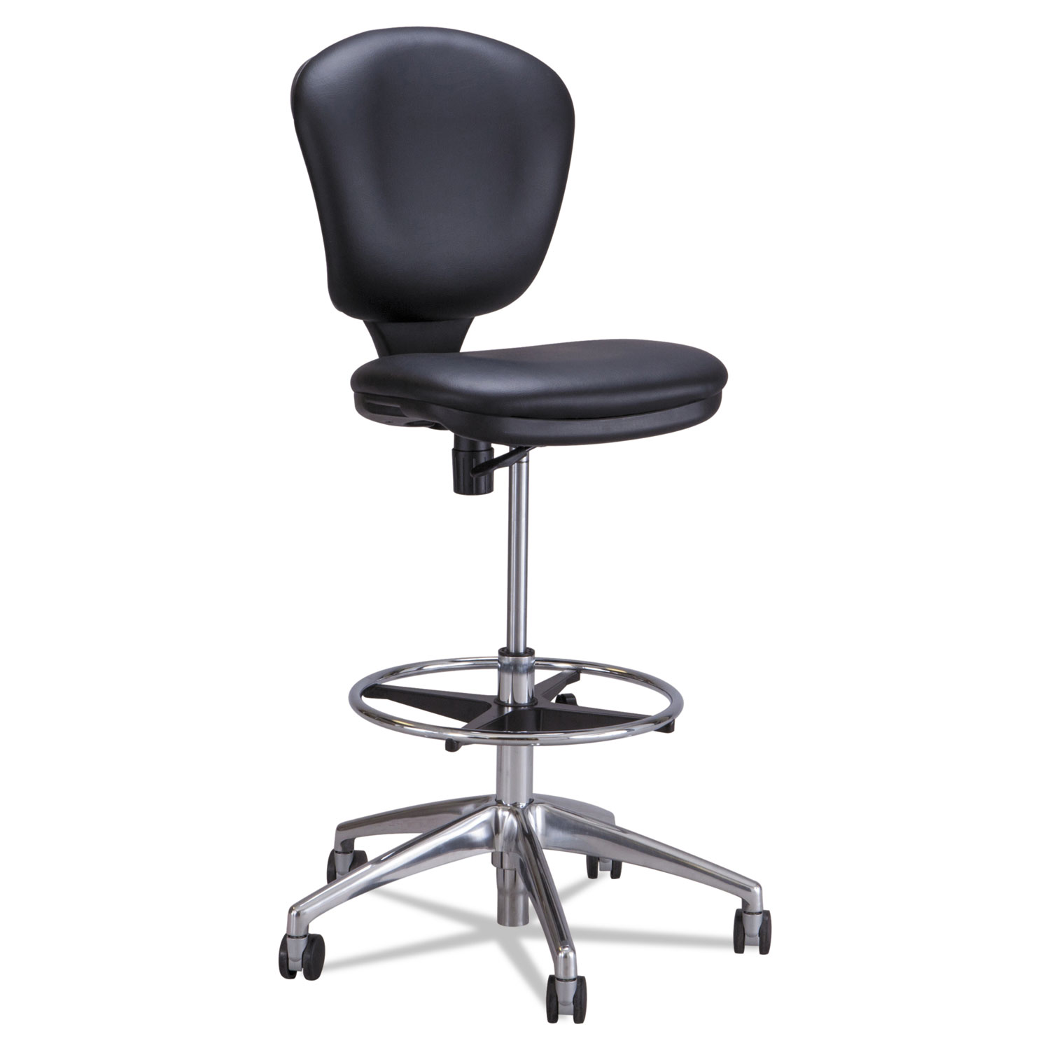  Safco 3442BV Metro Collection Extended-Height Chair, Supports up to 250 lbs., Black Seat/Black Back, Chrome Base (SAF3442BV) 