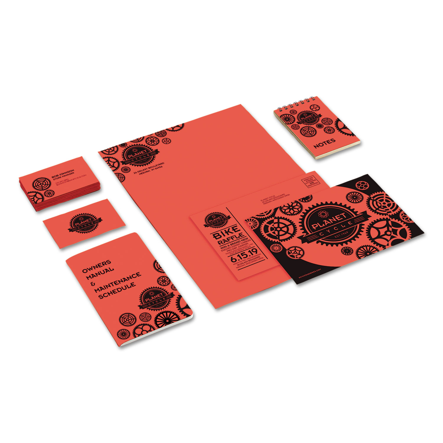 Color Cardstock, 65lb, 8 1/2 x 11, Rocket Red, 250 Sheets