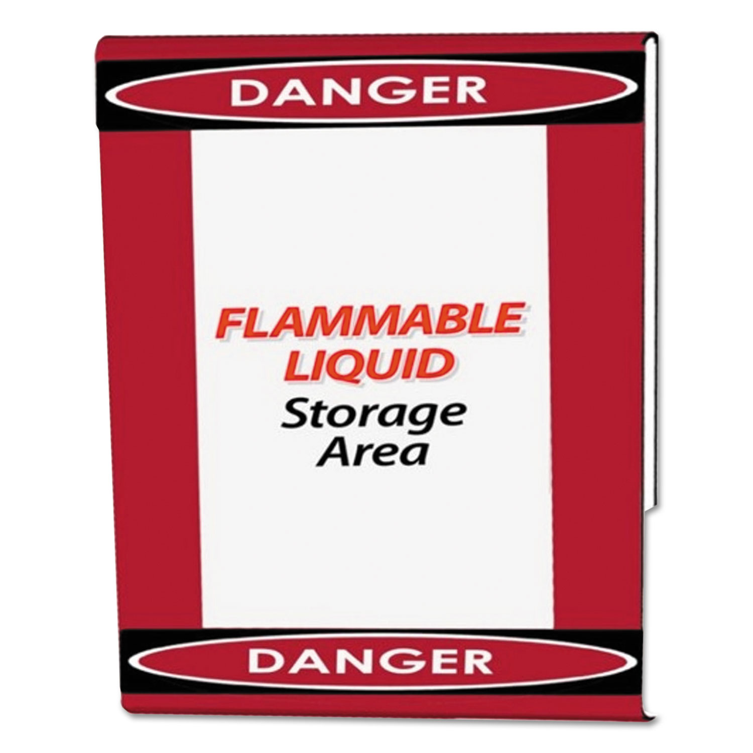 Themed Danger Border Sign Holder, Wall Mount, Top, Red/Black/Clear, 8 1/2 x 11