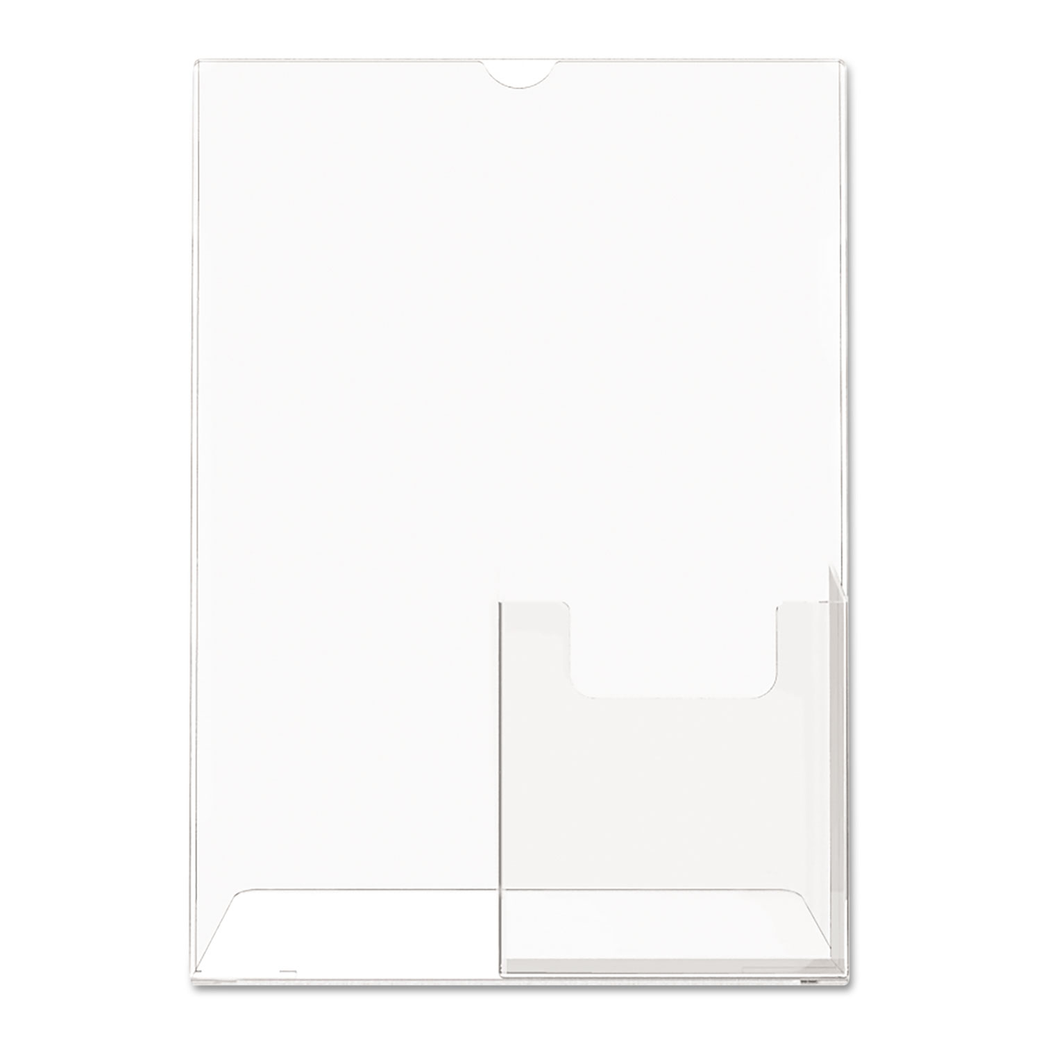 Superior Image Slanted Sign Holder w/Front Pocket, 8 1/2 x 11, Clear