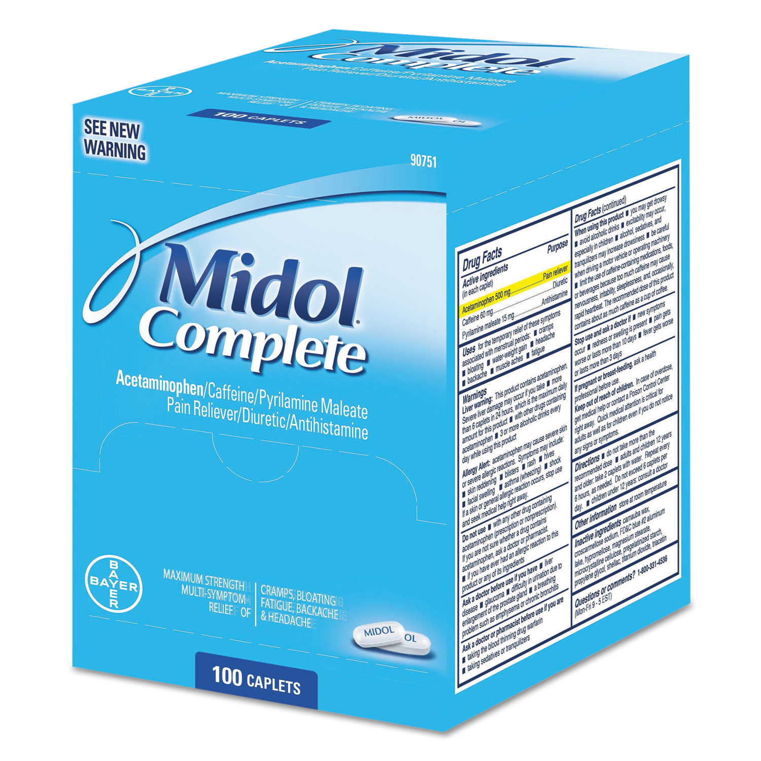  Midol 90751 Complete Menstrual Caplets, Two-Pack, 50 Packs/Box (FAO90751) 