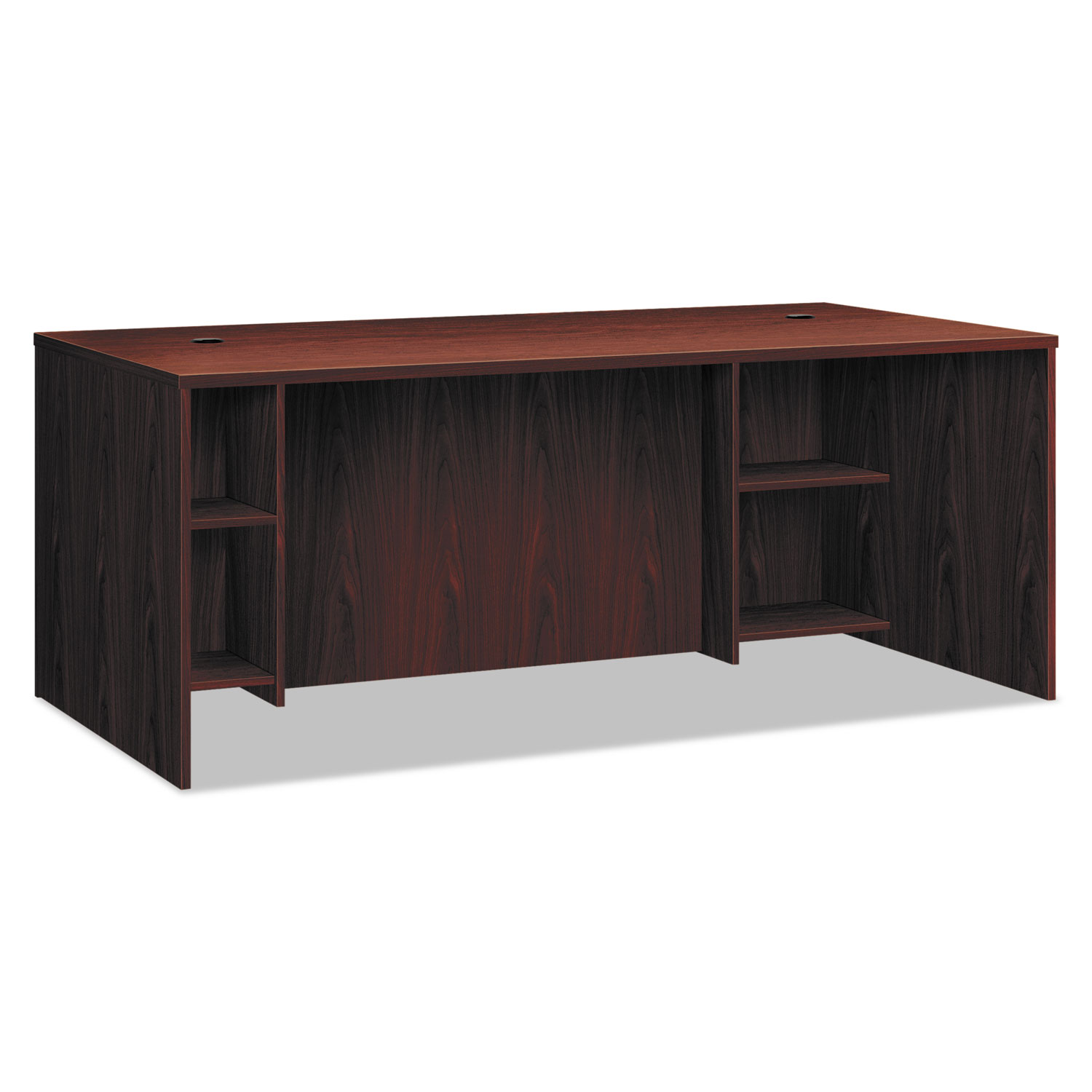 BL Laminate Series Breakfront Desk Shell, 72w x 36d x 29h, Mahogany