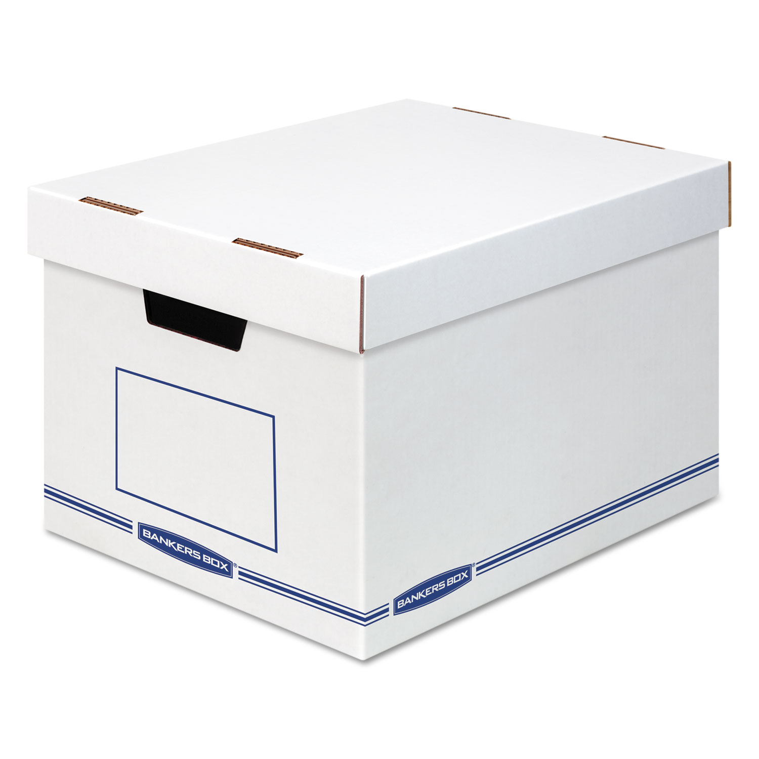  Bankers Box 4662401 Organizer Storage Boxes, X-Large, 12.75 x 16.5 x 10.5, White/Blue, 12/Carton (FEL4662401) 