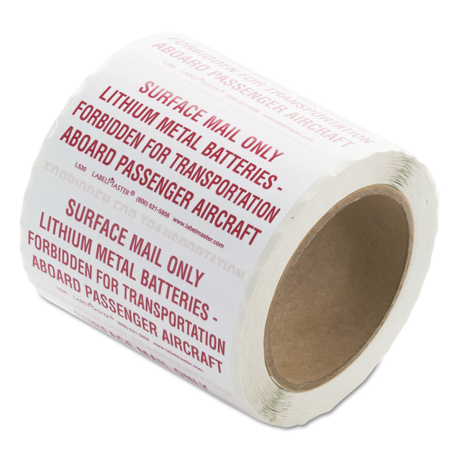Lithium Battery Self-Adhesive Label, 4 x 2, FORBIDDEN, 500/Roll