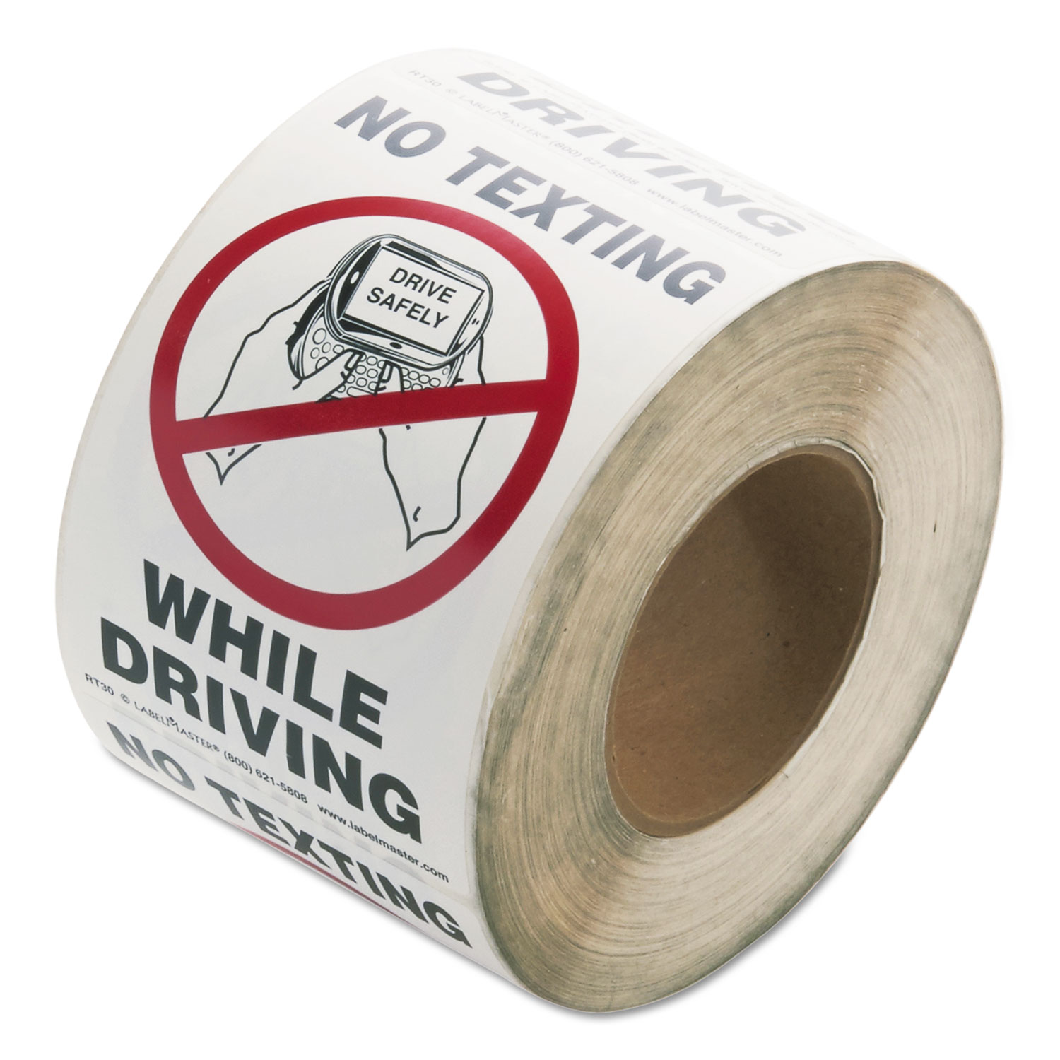 Self-Adhesive Label, 6 1/2 x 4 1/2, NO TEXTING WHILE DRIVING, 500/Roll