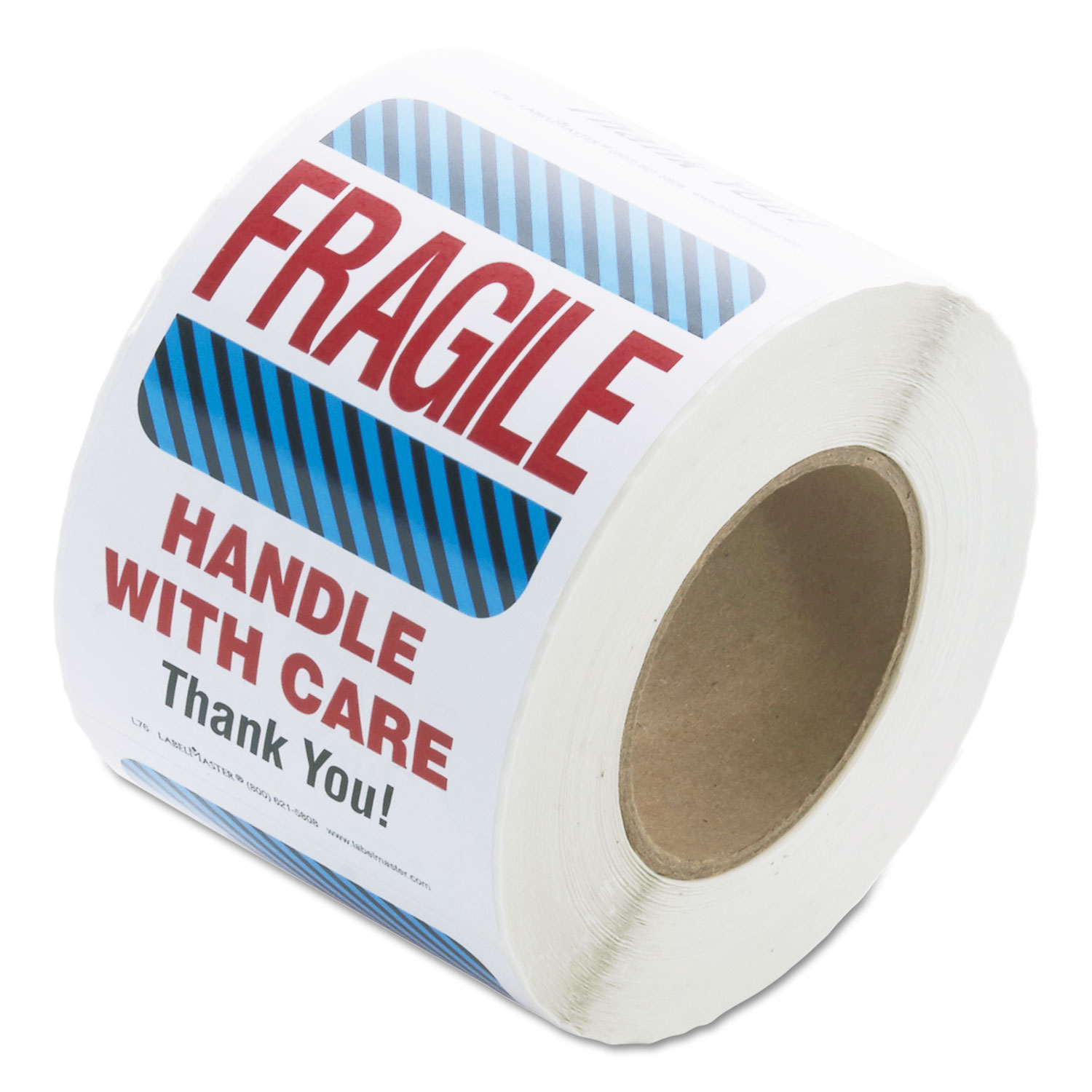 Shipping Self-Adhesive Label, 5 7/8 x 4 1/2, FRAGILE/HANDLE WITH CARE, 500/Roll