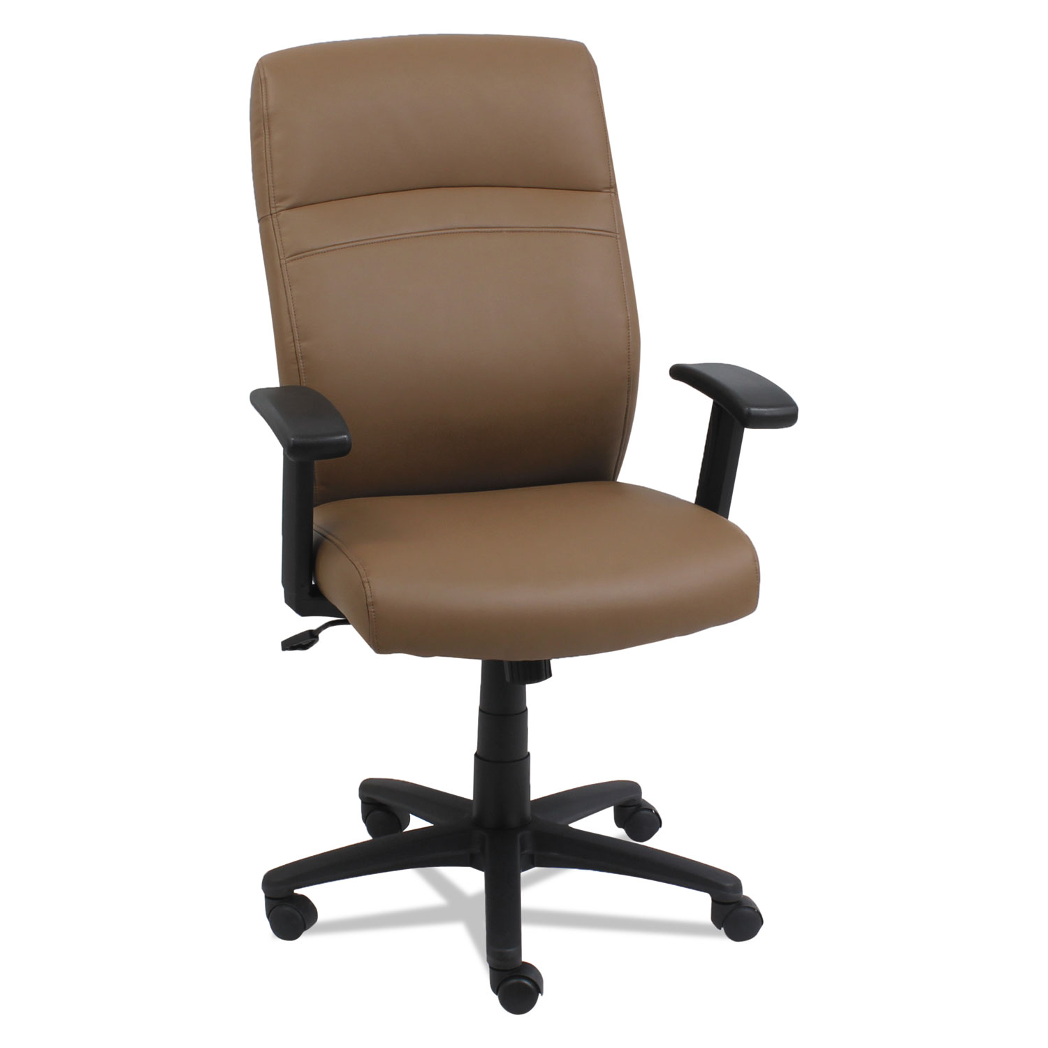  Alera ALECA4159 High-Back Swivel/Tilt Leather Chair, Supports up to 275 lbs., Taupe Seat/Taupe Back, Black Base (ALECA4159) 