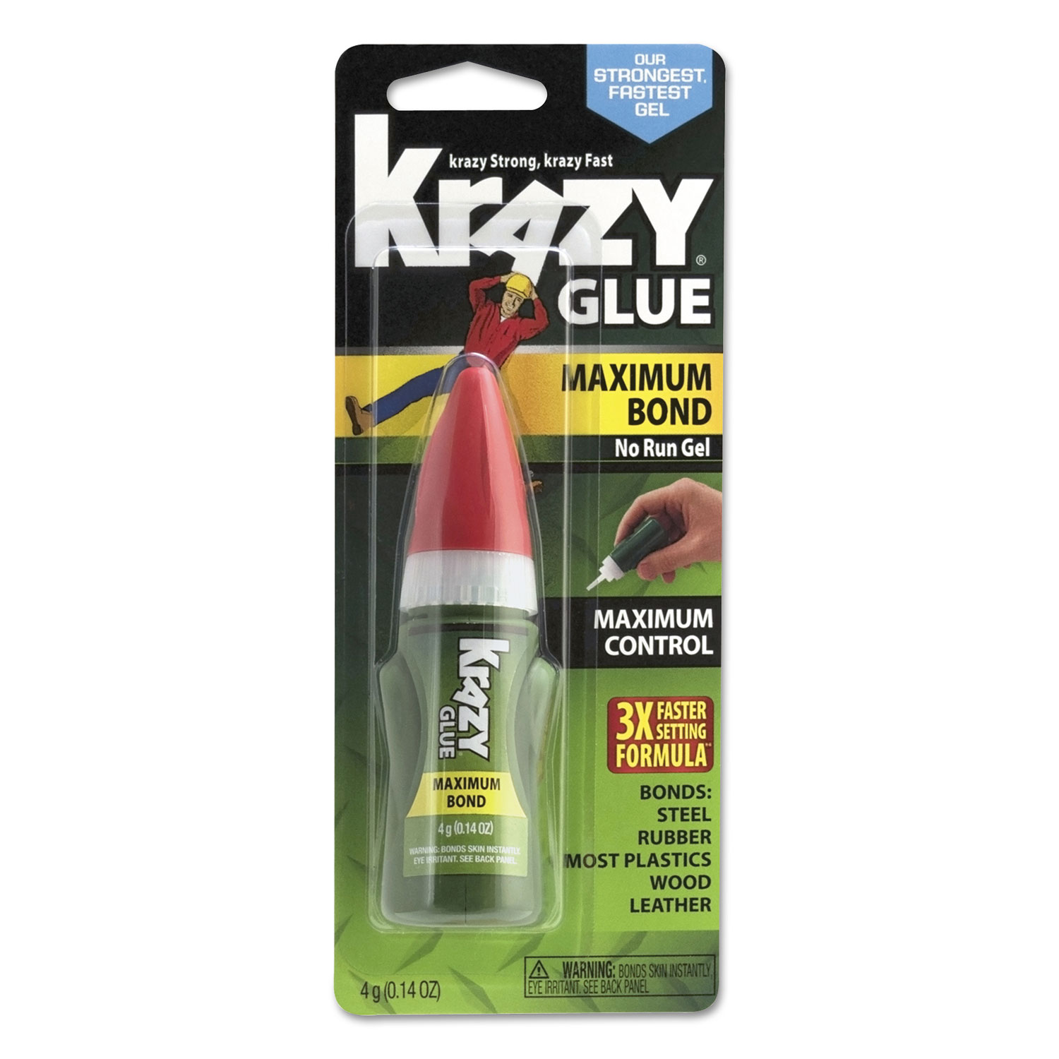 Maximum Bond Krazy Glue, Clear, Gel, 4 g Tube