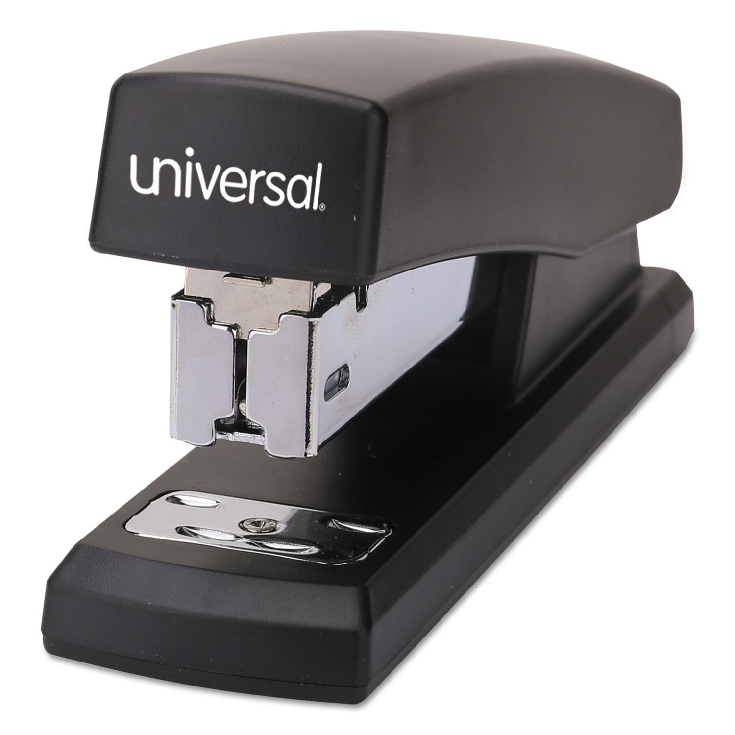  Universal UNV43119 Half-Strip Stapler, 20-Sheet Capacity, Black (UNV43119) 