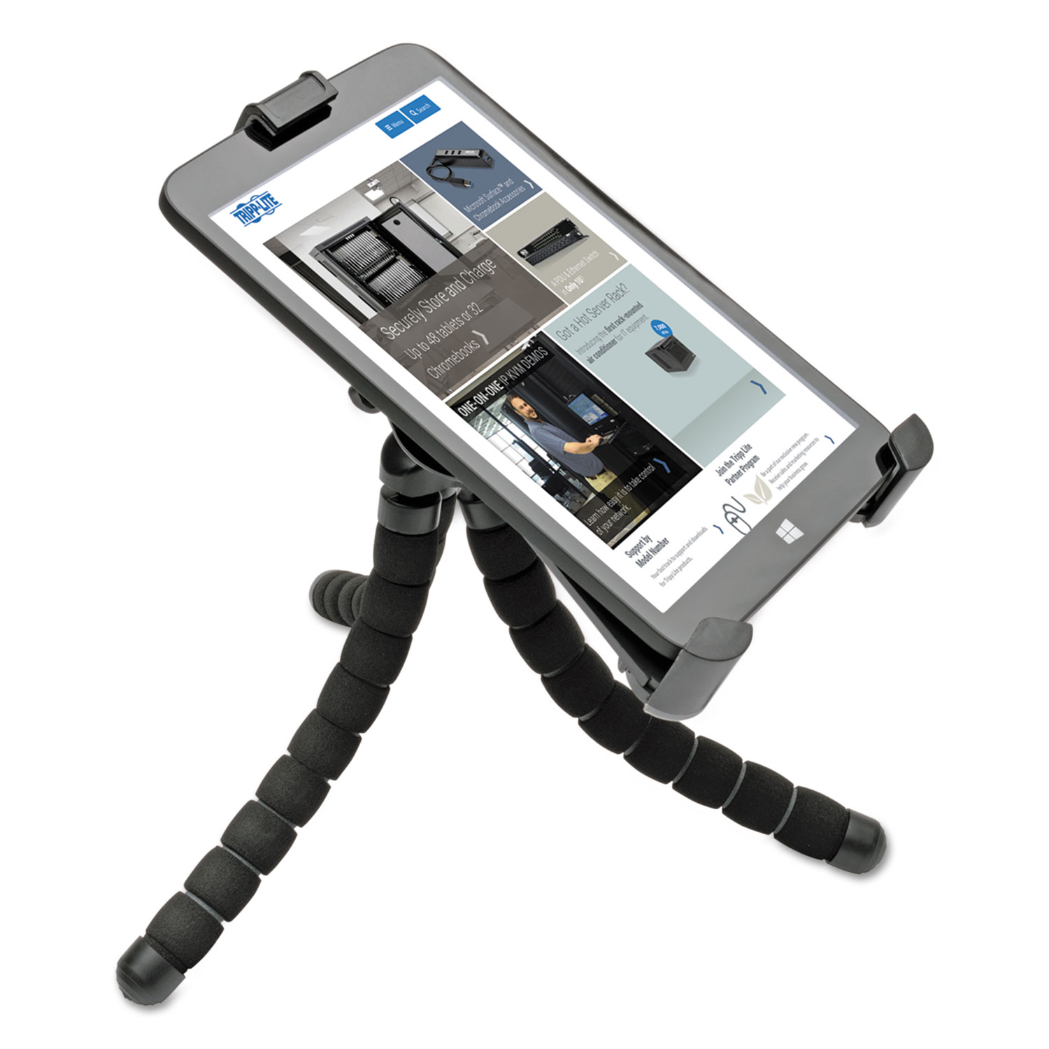 Full-Motion Universal Flexible Tablet Stand, 8 1/4 x 8 1/4 x 8, Black