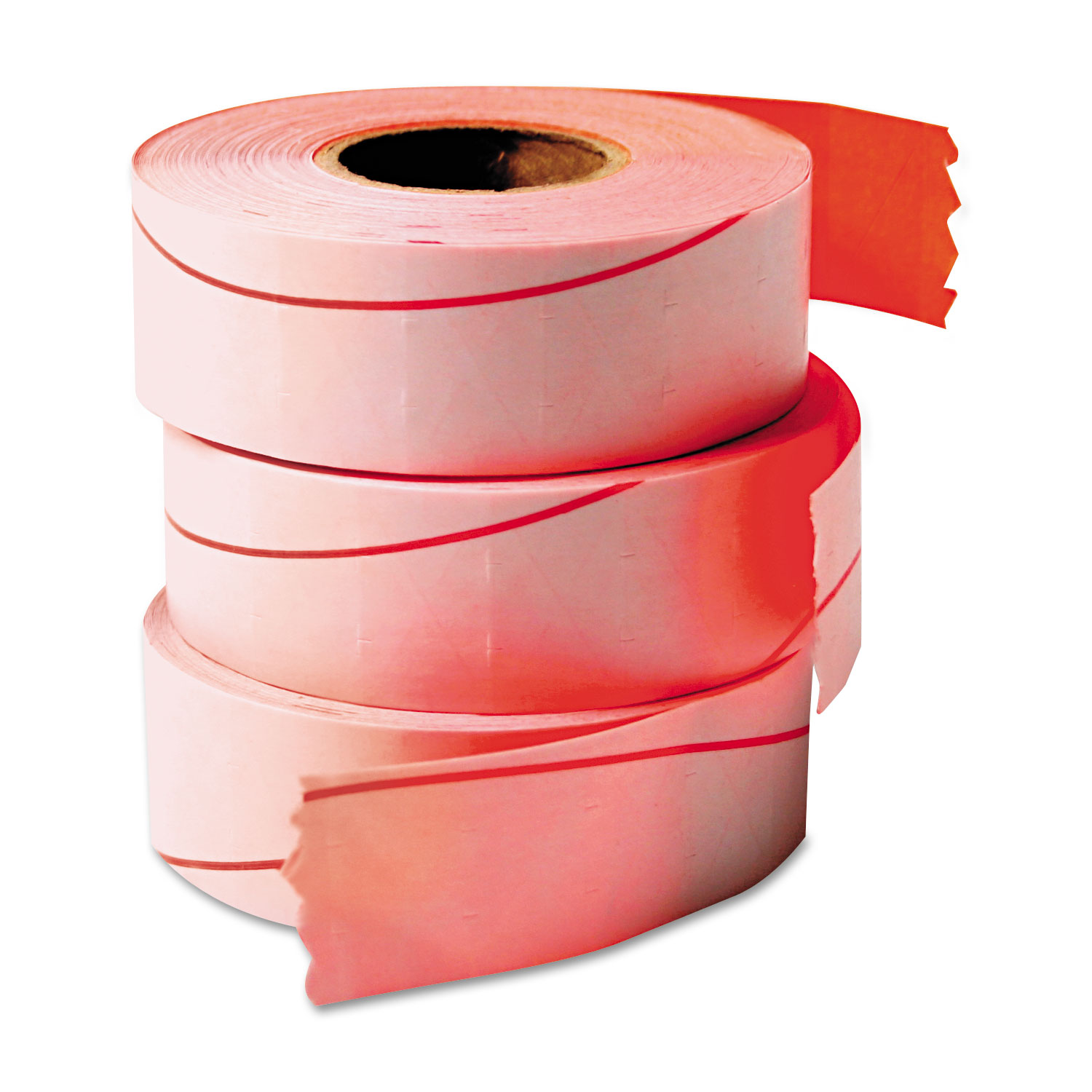 One-Line Pricemarker Labels, 7/16 x 13/16, Fluor. Red, 1200/Roll, 3 Rolls/Box