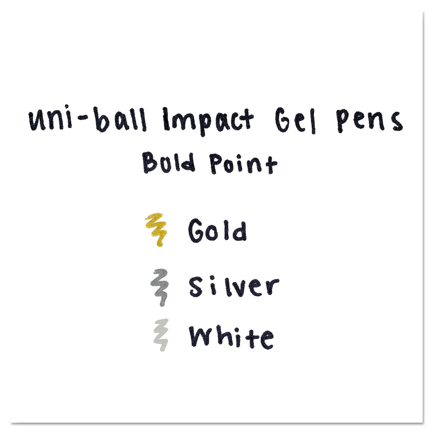 Impact Bold Gel Pen, 1mm, Assorted Metallic Colors, 3/Set