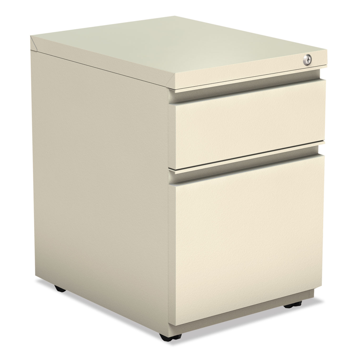 Two-Drawer Metal Pedestal Box File w/Full Length Pull, 14 7/8w x 19 1/8d, Putty
