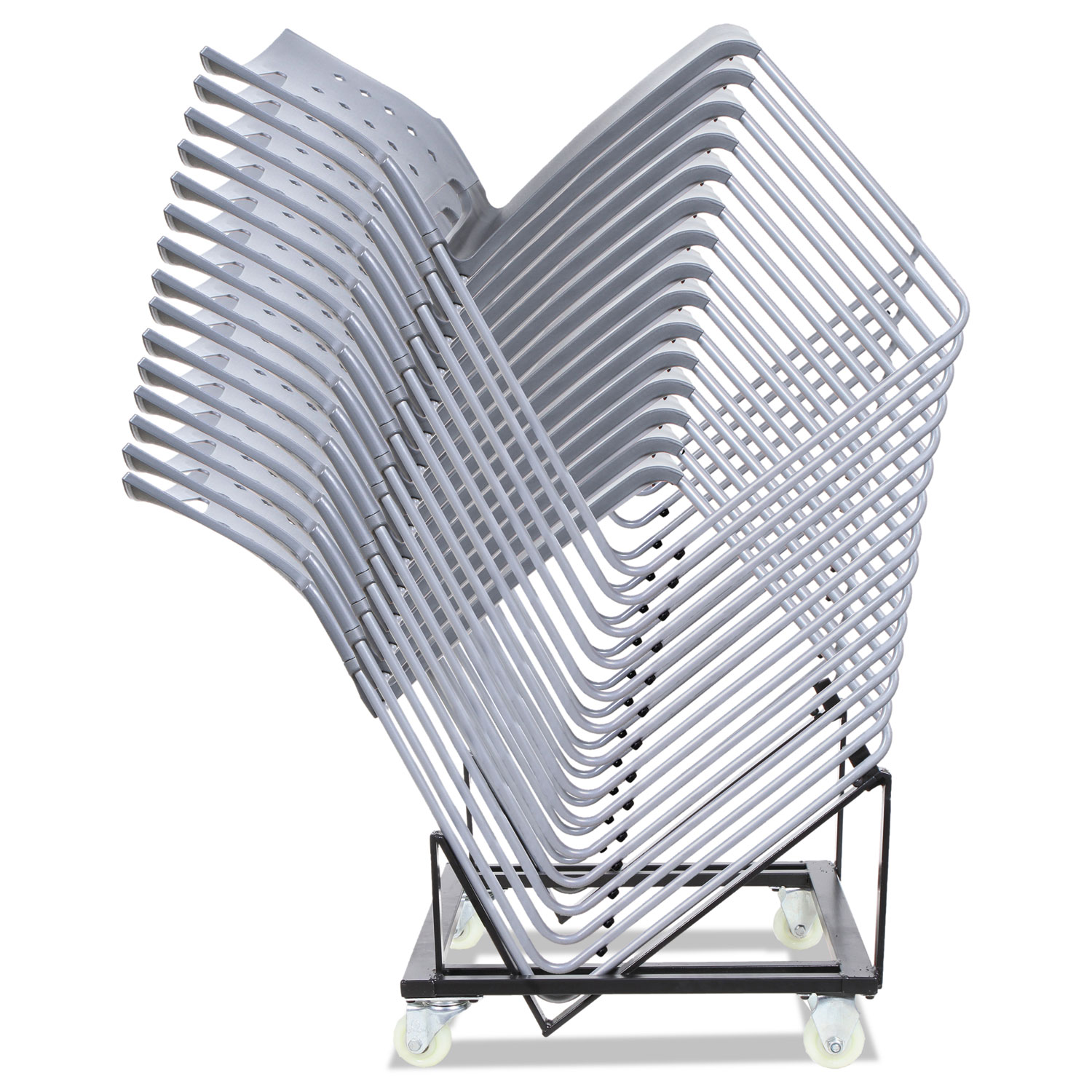 High-Density Stacking Chair Cart, 20 7/8 x 22 1/2 x 16 1/8, Black