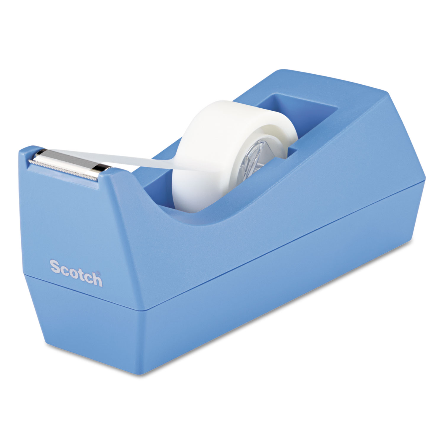 Desktop Tape Dispenser, 1 Core, Weighted Non-Skid Base, Periwinkle
