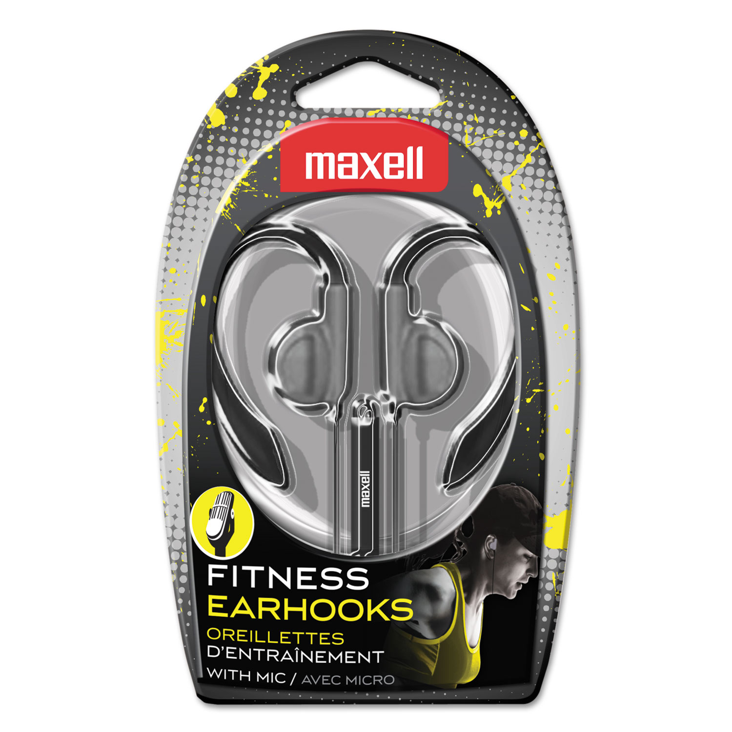  Maxell 199635 EH-131 Earhooks with Microphone, Silver (MAX199635) 