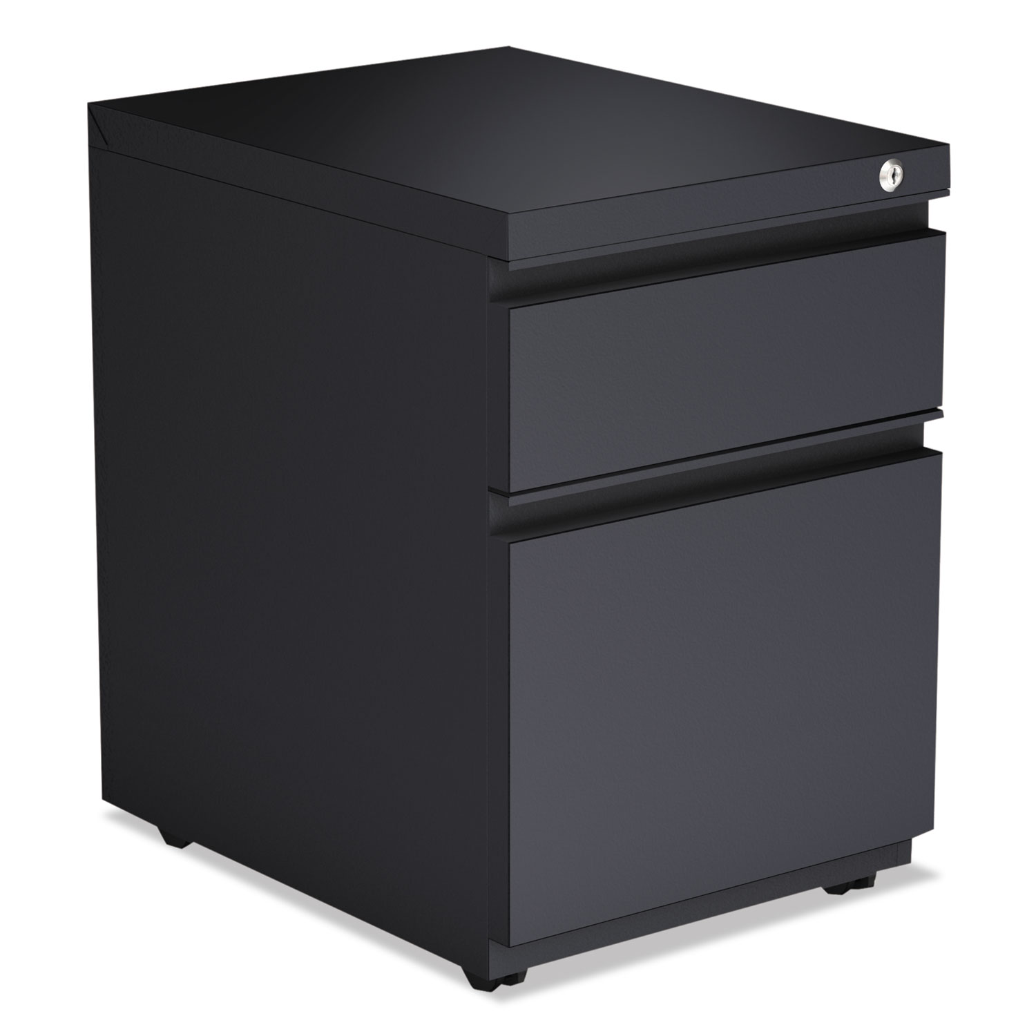 2-Drawer Metal Pedestal Box File w/Full Length Pull, 14 7/8w x 19 1/8d, Charcoal