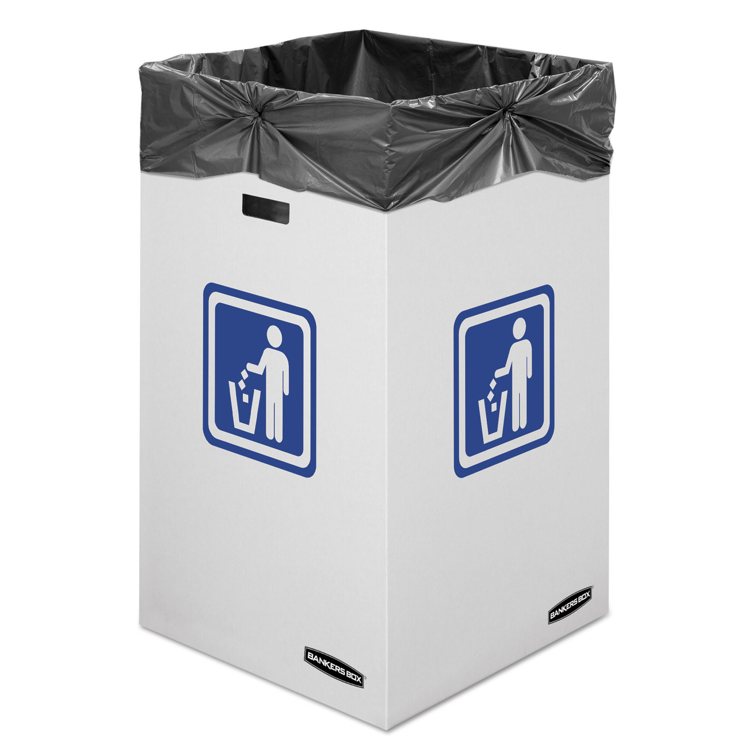 Waste and Recycling Bin, 42 gal, 18 x 18 x 30, White, 10/Carton