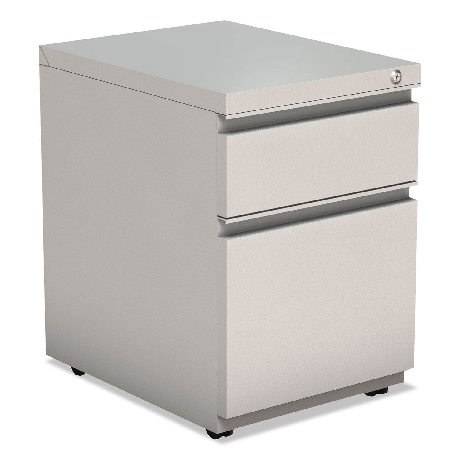 Alera ALEPBBFLG 2-Drawer Metal Pedestal Box File with Full Length Pull, 14.96w x 19.29d x 21.65h, Light Gray (ALEPBBFLG) 