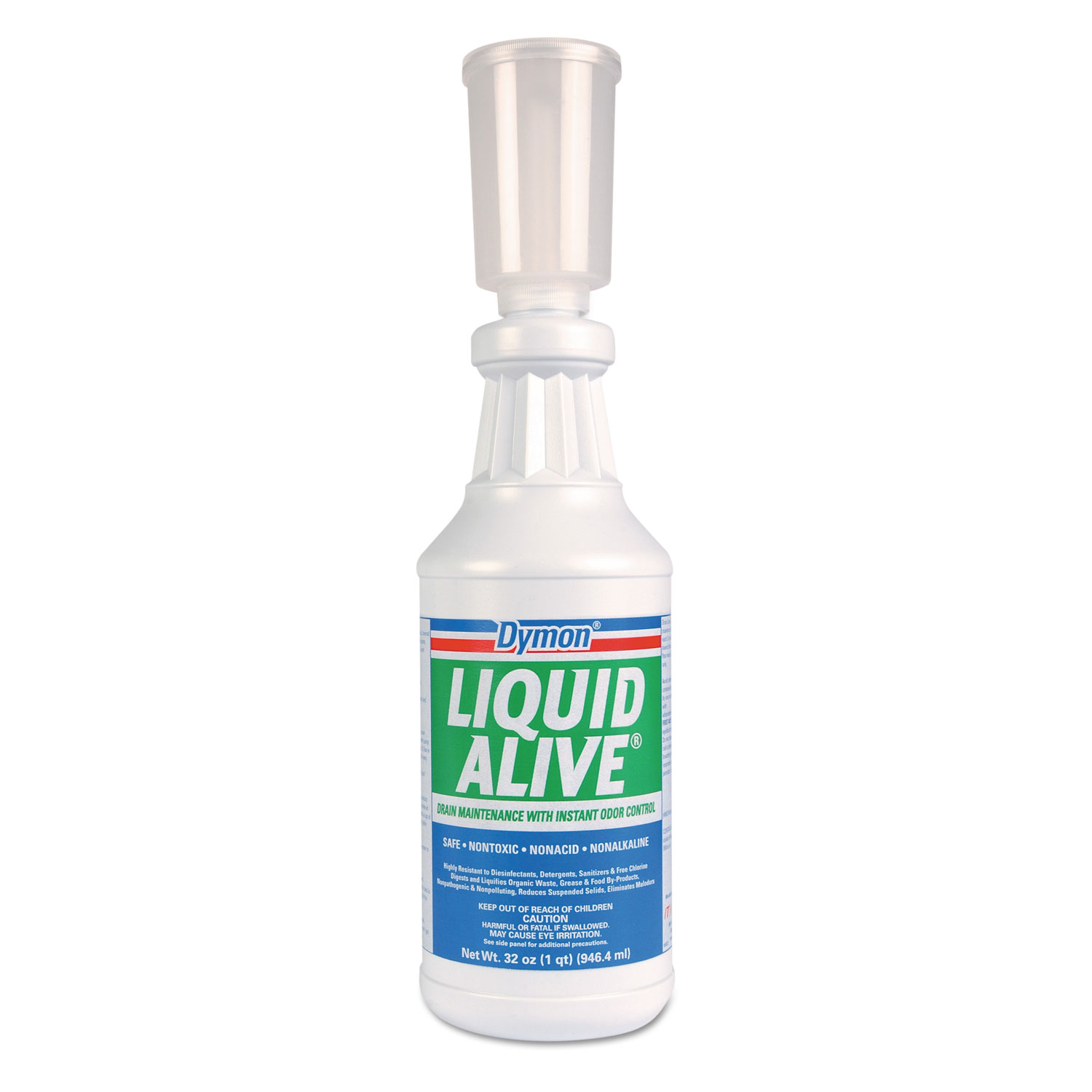  Dymon 23332 LIQUID ALIVE Enzyme Producing Bacteria, 32 oz. Bottle, 12/Carton (ITW23332) 