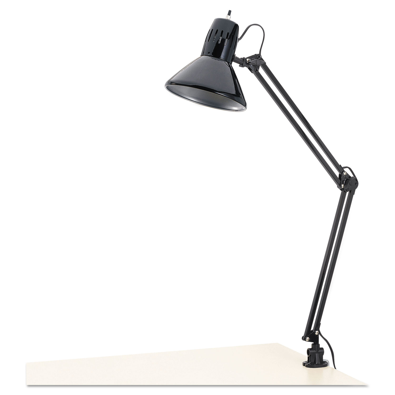 Architect Lamp, Adjustable, Clamp-on, 28 High, Black