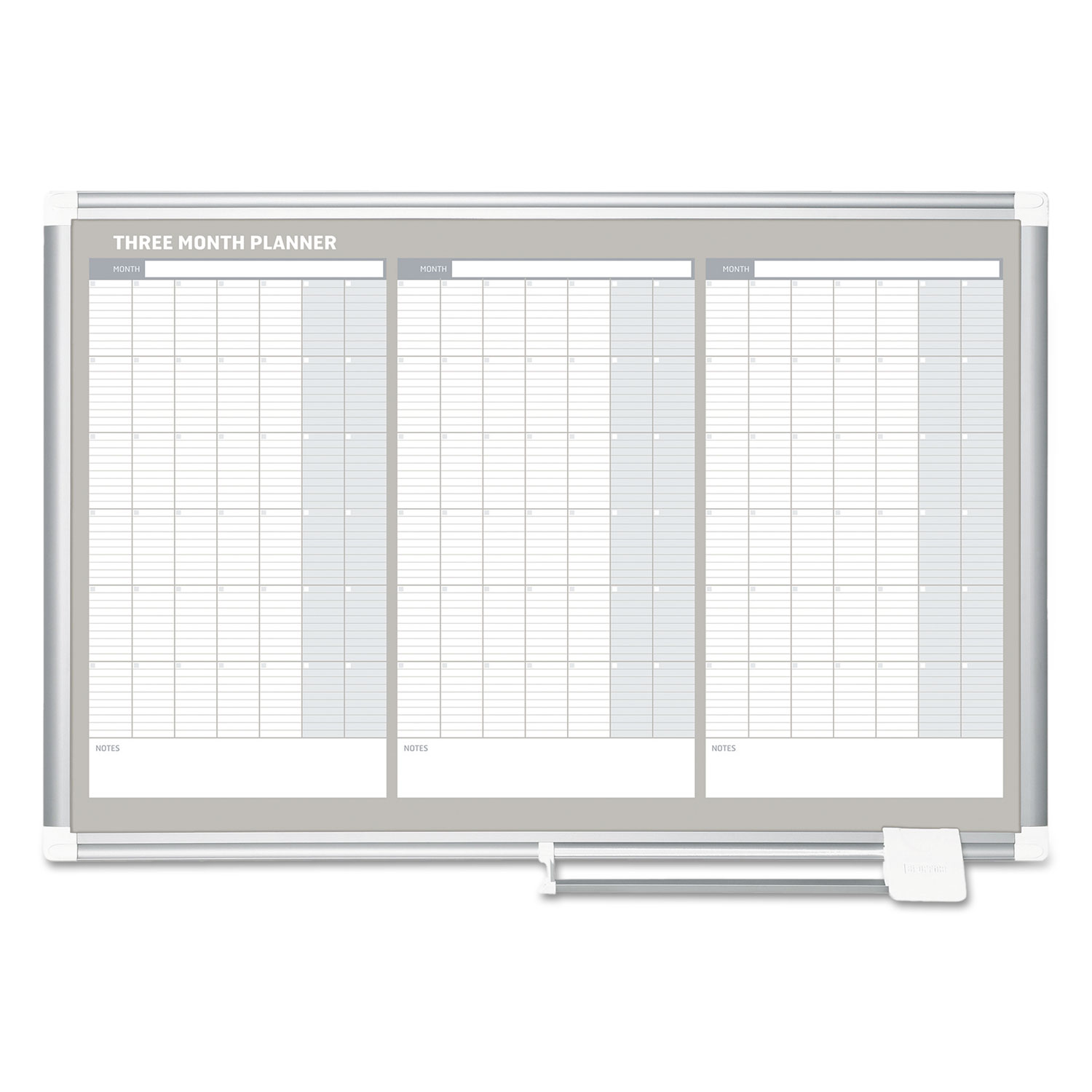  MasterVision GA03204830 Magnetic Dry Erase Calendar Board, 36 x 24, Silver Aluminum Frame (BVCGA03204830) 