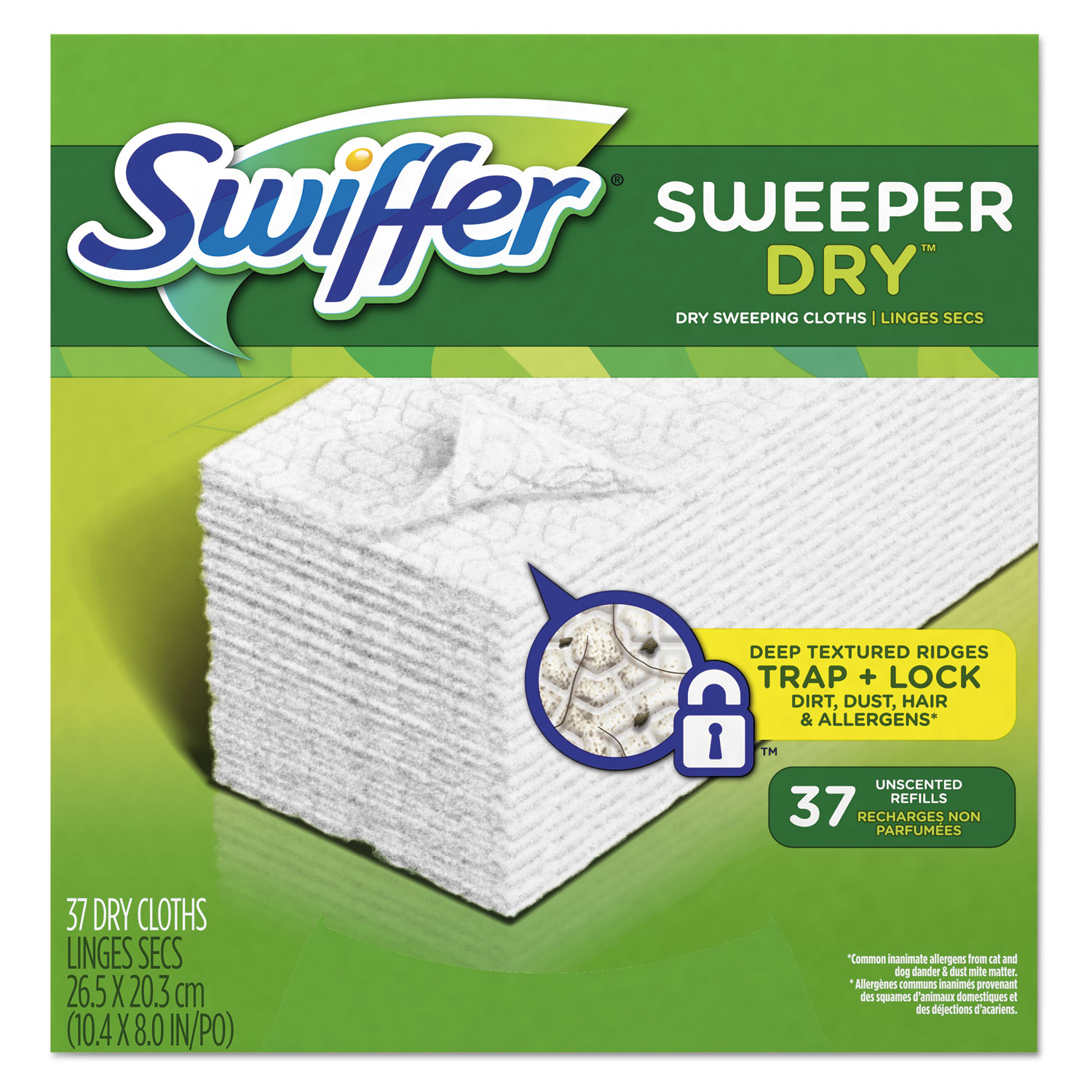  Swiffer 82822 Dry Refill Cloths, White, 10 2/5 x 8, 37/Box, 4 Box/Carton (PGC82822CT) 