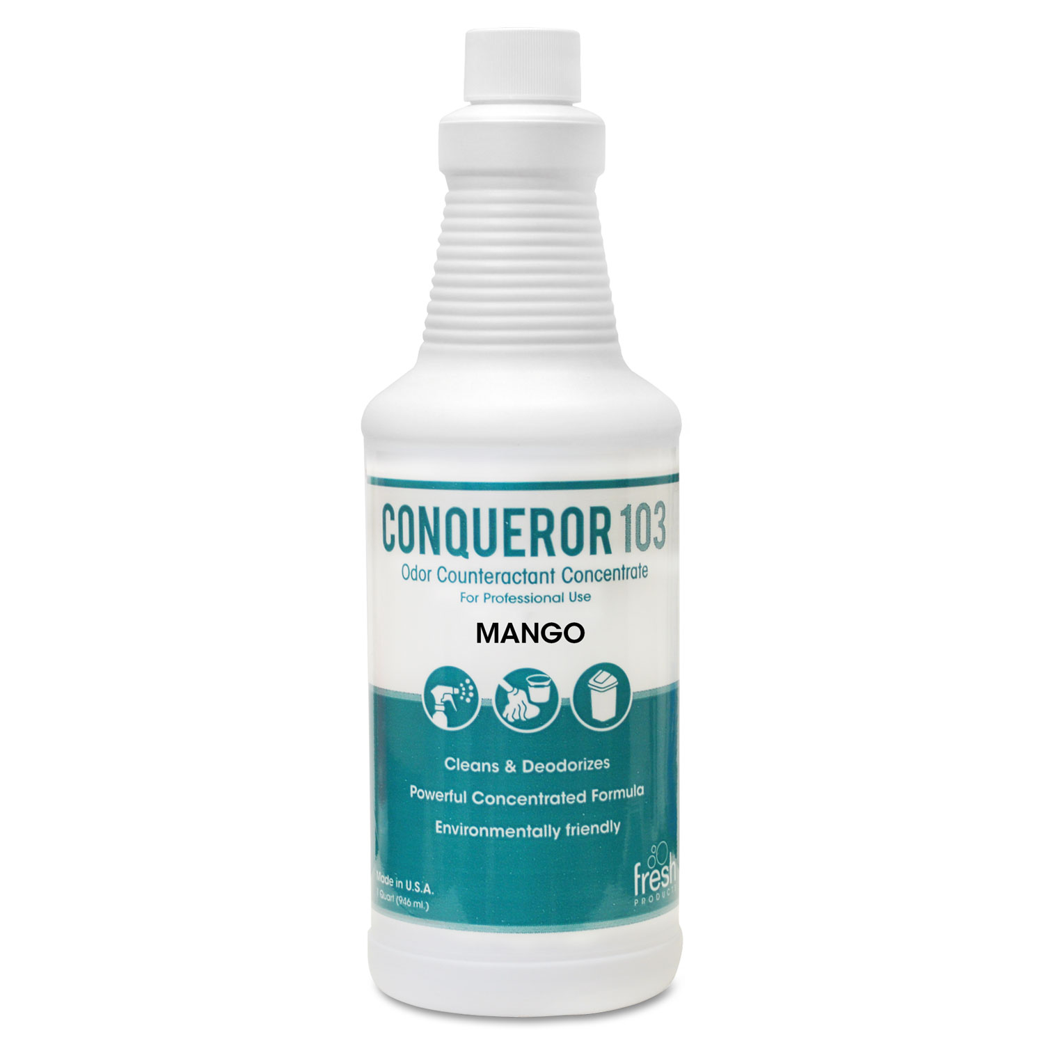  Fresh Products 12-32WB-MG Conqueror 103 Odor Counteractant Concentrate, Mango, 32 oz Bottle, 12/Carton (FRS1232WBMG) 