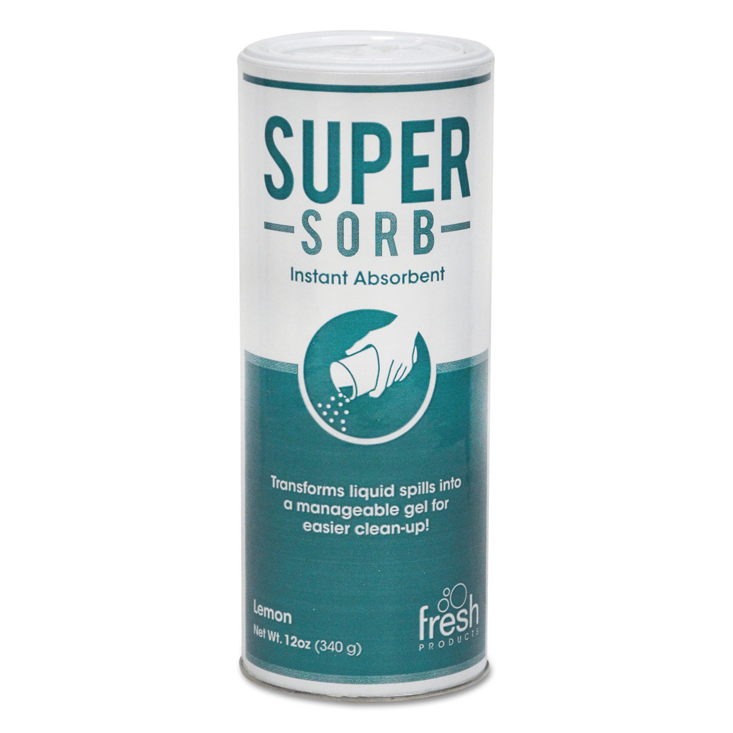  Fresh Products FRS 6-14-SS Super-Sorb Liquid Spill Absorbent, Powder, Lemon-Scent, 12 oz. Shaker Can, 6/Box (FRS614SSBX) 
