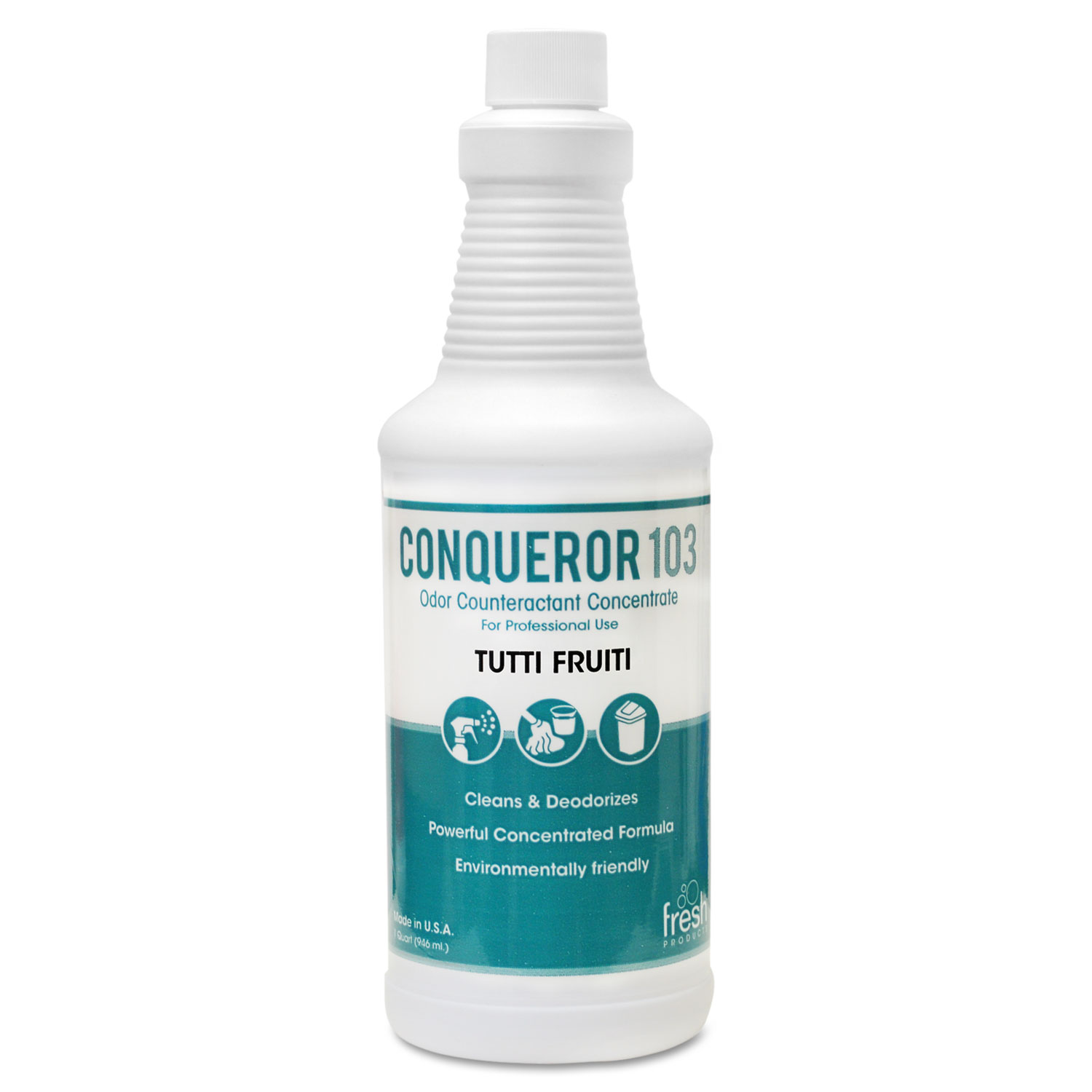  Fresh Products 12-32WB-TU Conqueror 103 Odor Counteractant Concentrate, Tutti-Frutti, 32 oz Bottle, 12/Carton (FRS1232WBTU) 
