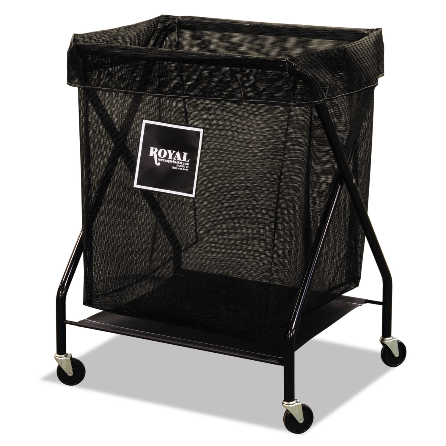 X-Frame Cart, Synthetic Fabric, 6-Bushel, 7.47 cu ft Bin, 20" x 26" x 36", Black