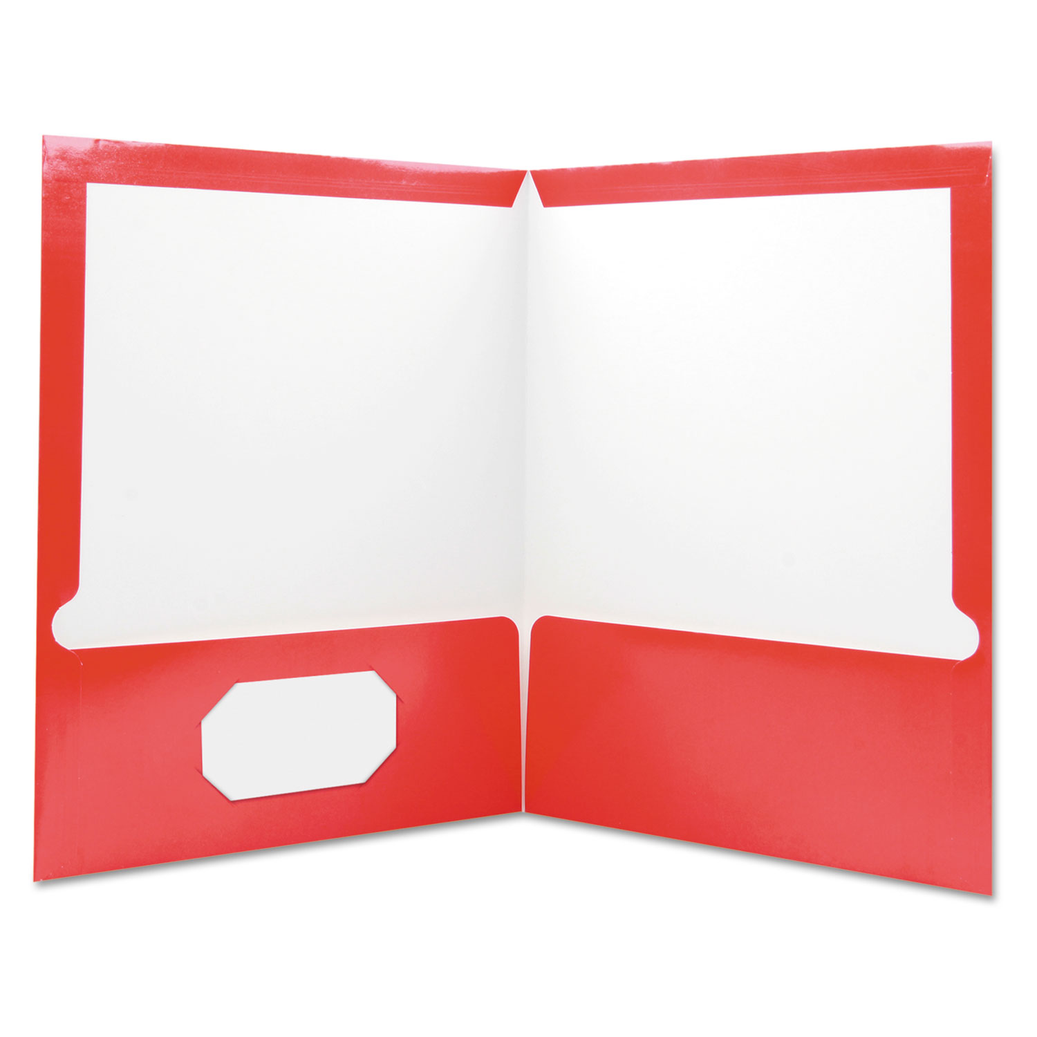 Laminated Two-Pocket Folder, Cardboard Paper, Red, 11 x 8 1/2, 25/Pack