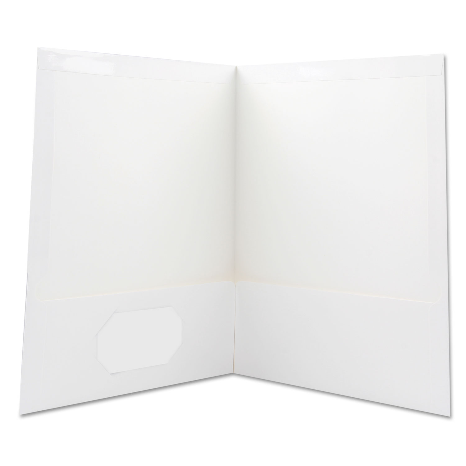 Laminated Two-Pocket Portfolios, Cardboard Paper, White, 11 x 8 1/2, 25/Pack