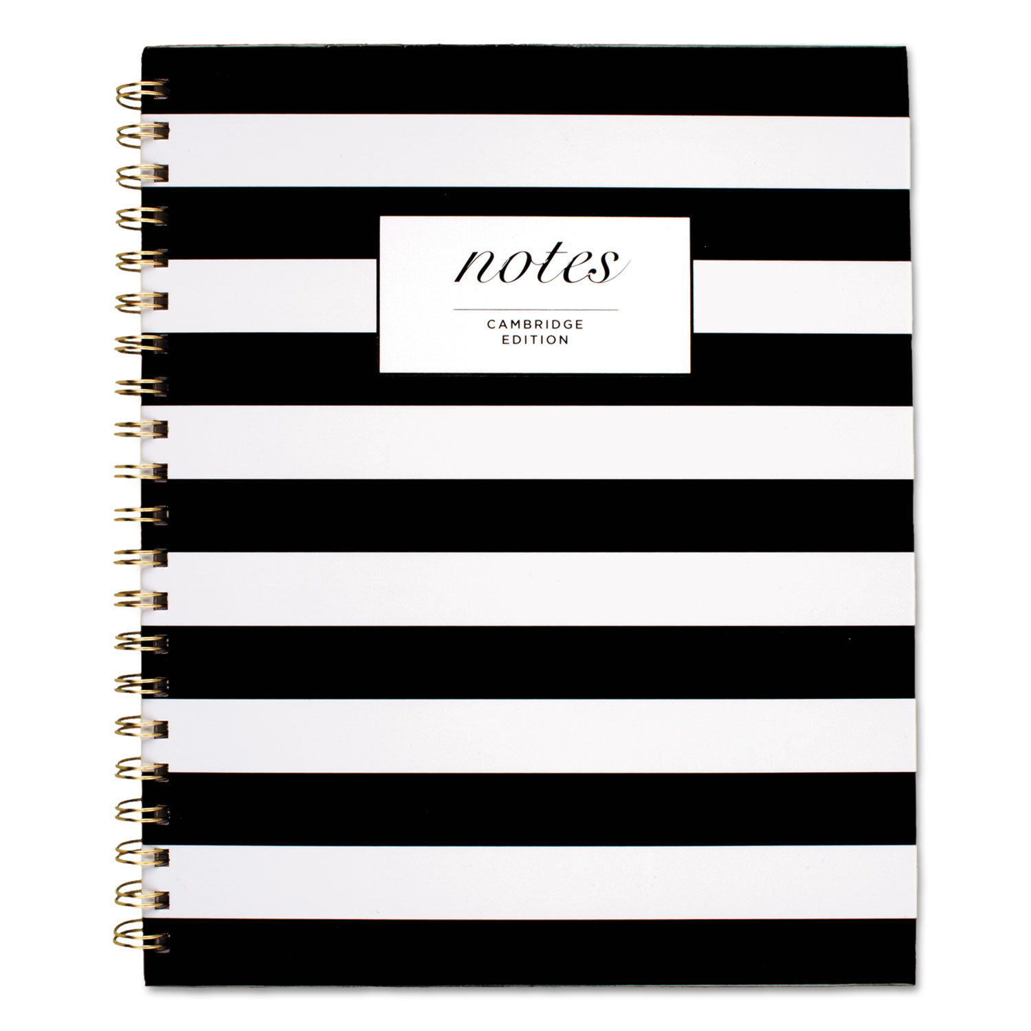 Black and White Striped Hardcover Notebook, 1-Subject, Wide/Legal Rule,  Black/White Stripes Cover, (80) 11 x  Sheets - River City Office Supply
