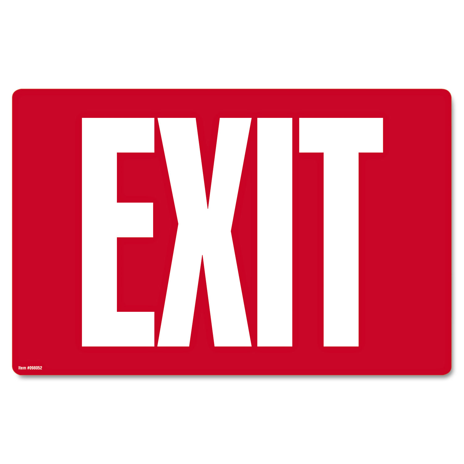  COSCO 098052 Glow-in-the-Dark Safety Sign, Exit, 12 x 8, Red (COS098052) 