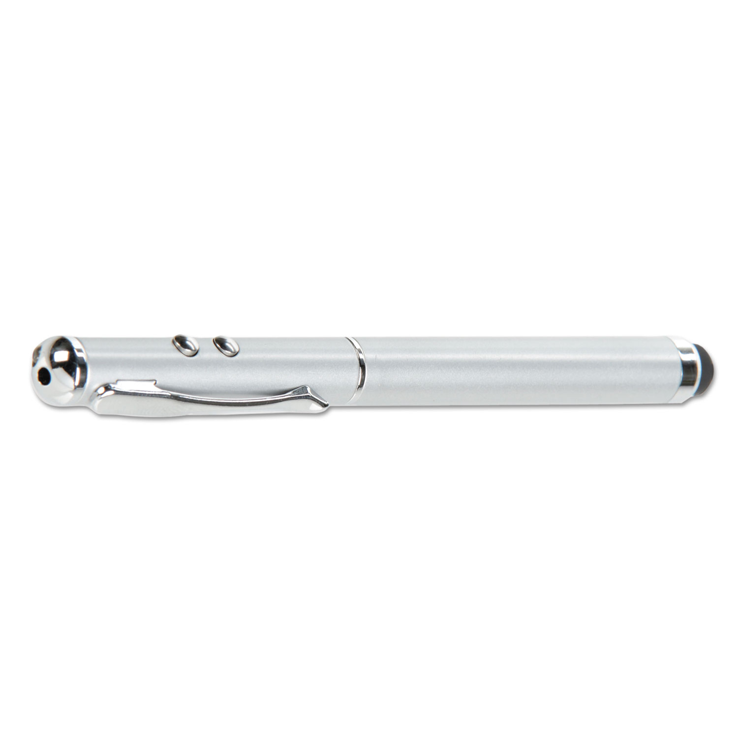 3-in-1 Laser Pointer with Stylus and LED Light, Class 2, Projects 984 ft, Silver