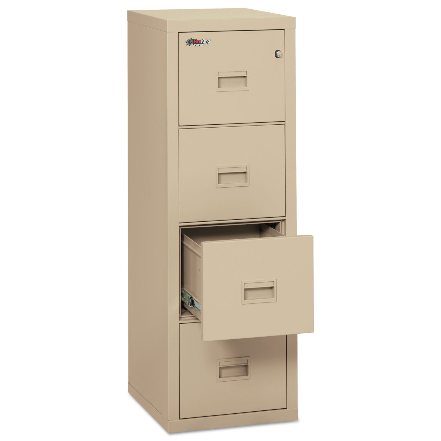  FireKing 4R1822-CPA Turtle Four-Drawer File, 17.75w x 22.13d x 52.75h, UL Listed 350° for Fire, Parchment (FIR4R1822CPA) 
