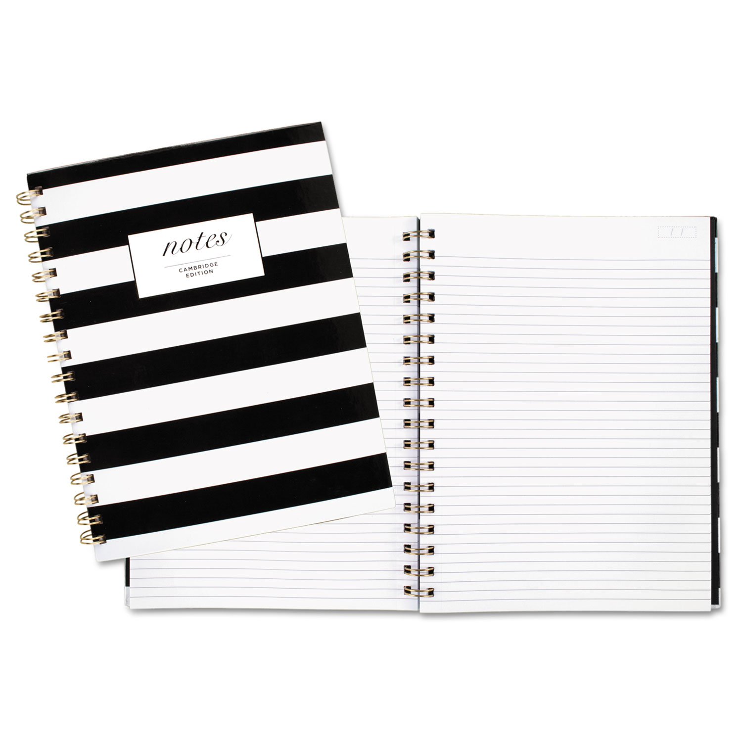 Black & White Striped Hardcover Notebook, 9 1/2 x 7 1/4, 80 Sheets
