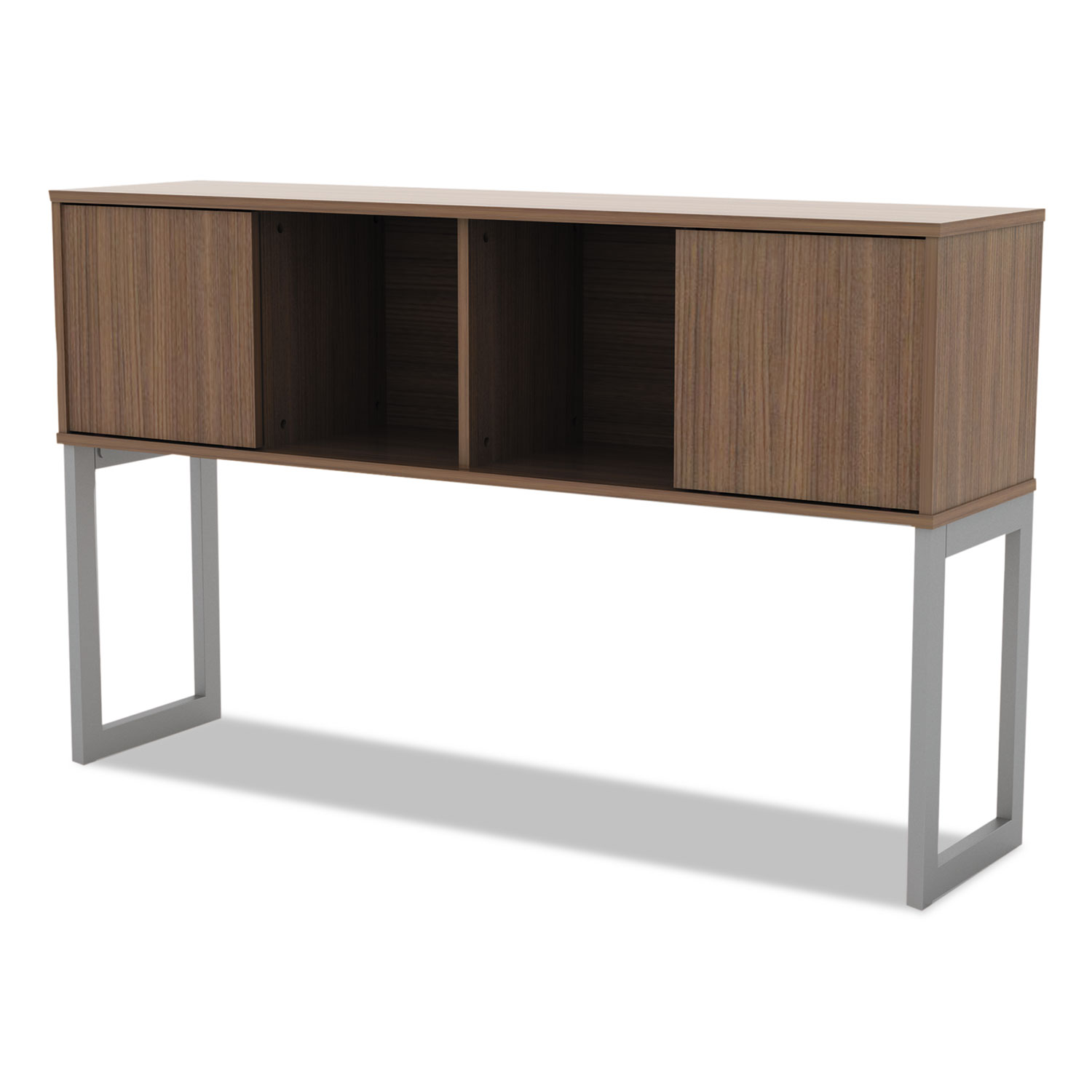 Alera Open Office Desk Series Hutch, 60w x 15d x 36 1/2h, Modern Walnut