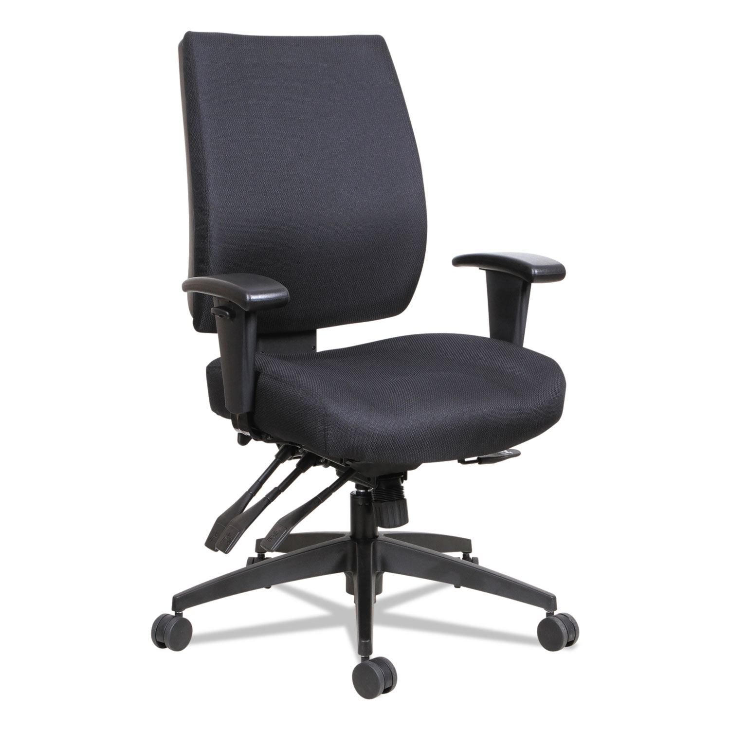  Alera ALEHPM4201 Alera Wrigley Series High Performance Mid-Back Multifunction Task Chair, Up to 275 lbs., Black Seat/Back, Black Base (ALEHPM4201) 